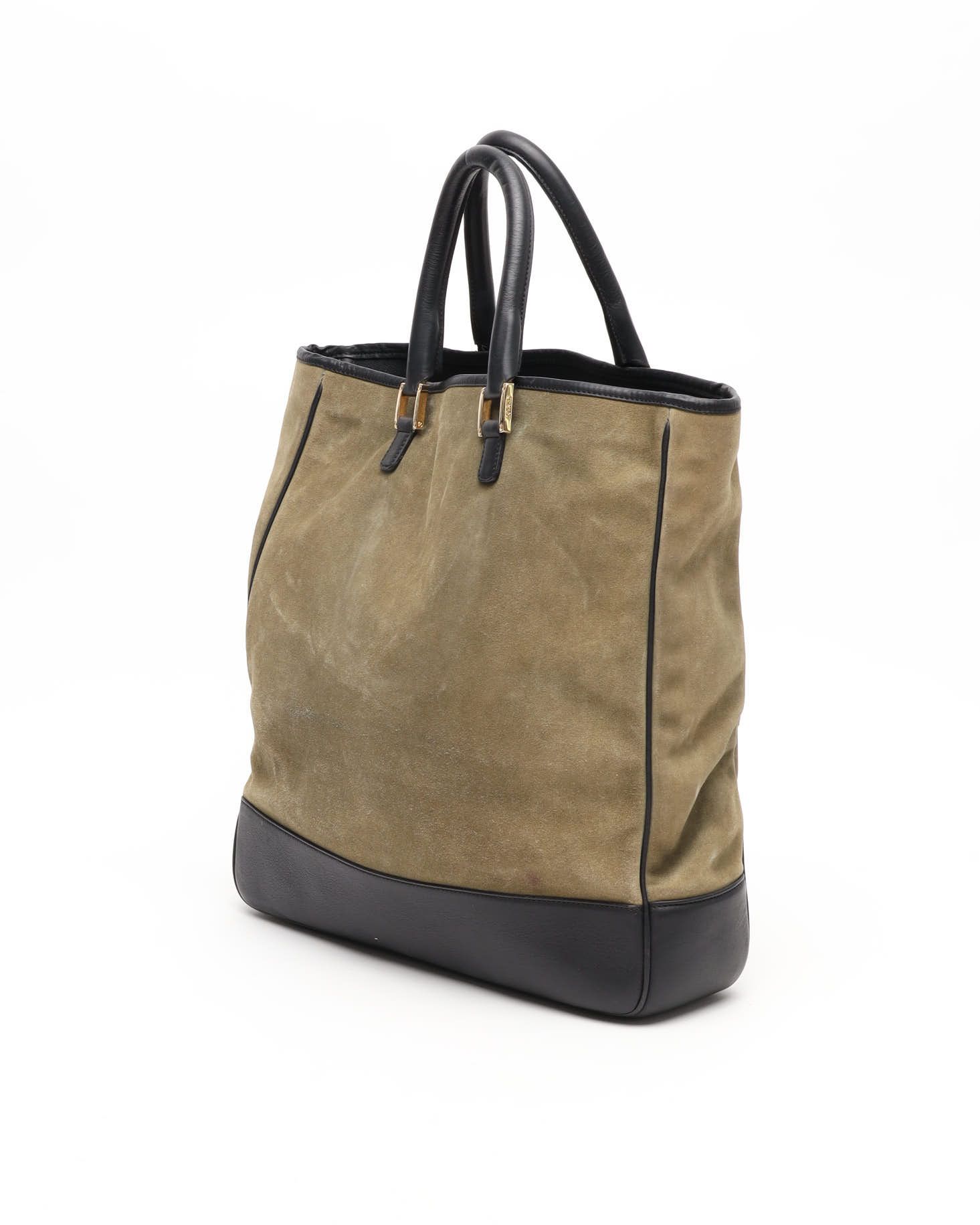 Loewe Suede Anagram Tote Bag In Black