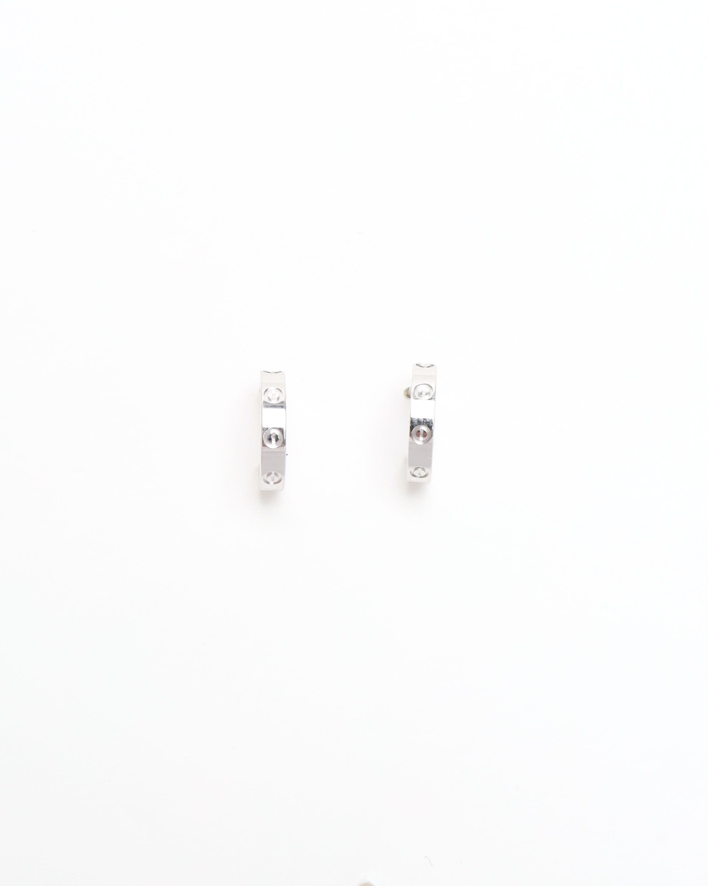 Cartier Love Hoop Earrings, Small Model In Silver