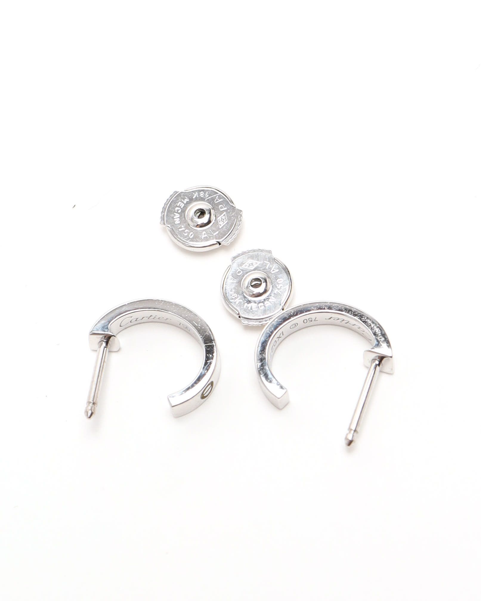 Cartier Love Hoop Earrings, Small Model In Silver