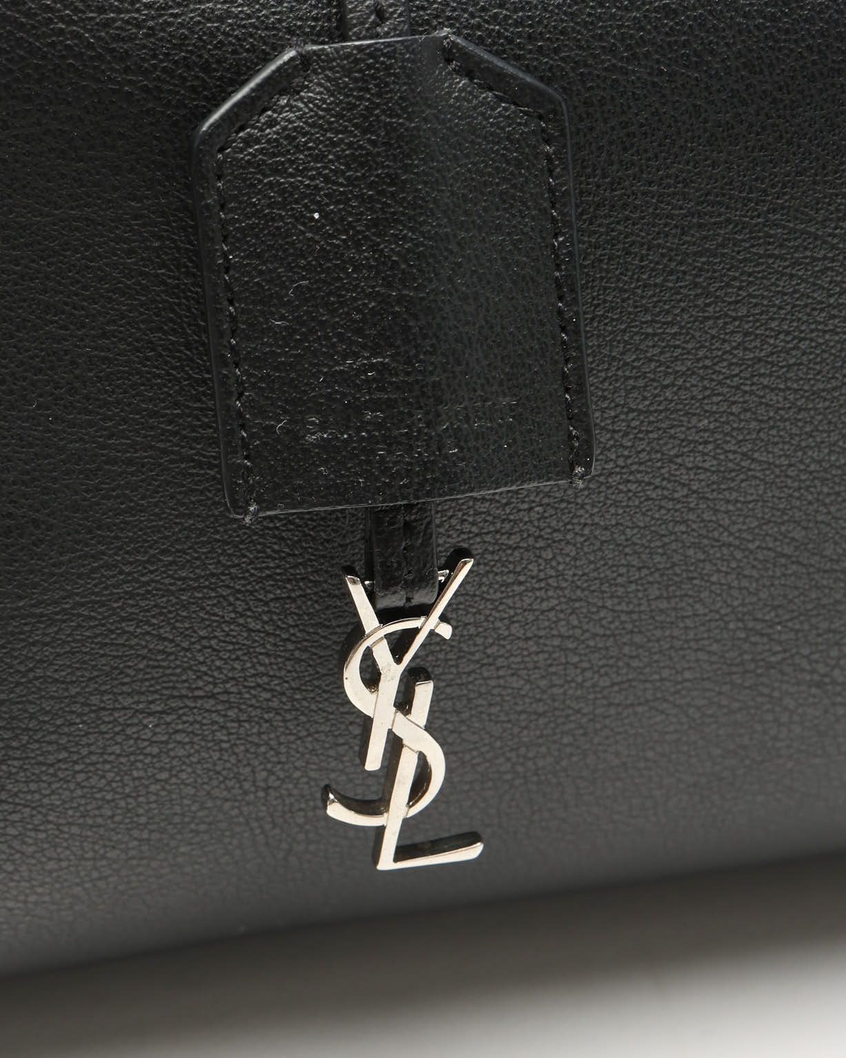 Saint Laurent Fringe Bold East/west Tote Bag In Black