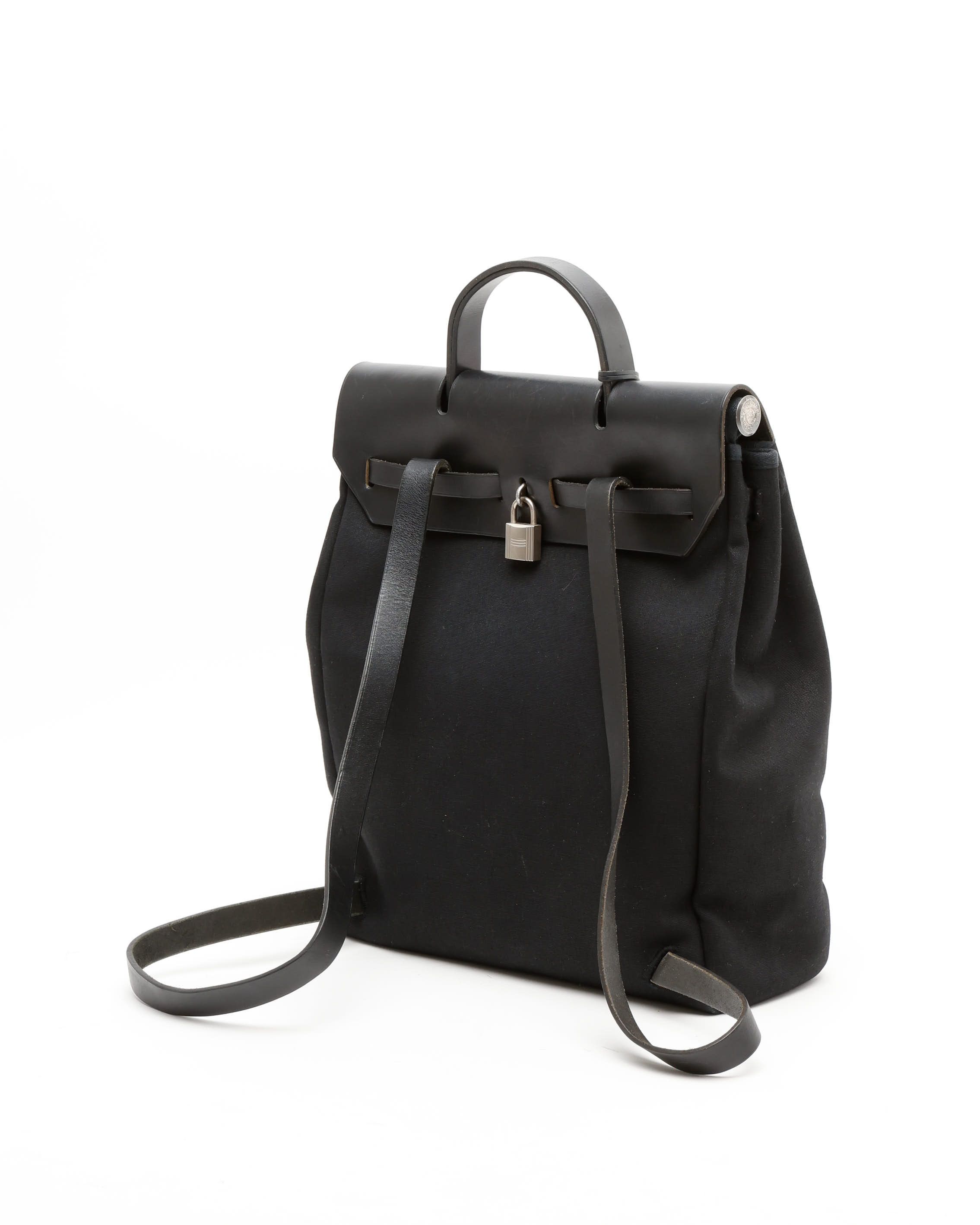 Pre-owned Hermes Hermès Herbag Backpack In Black