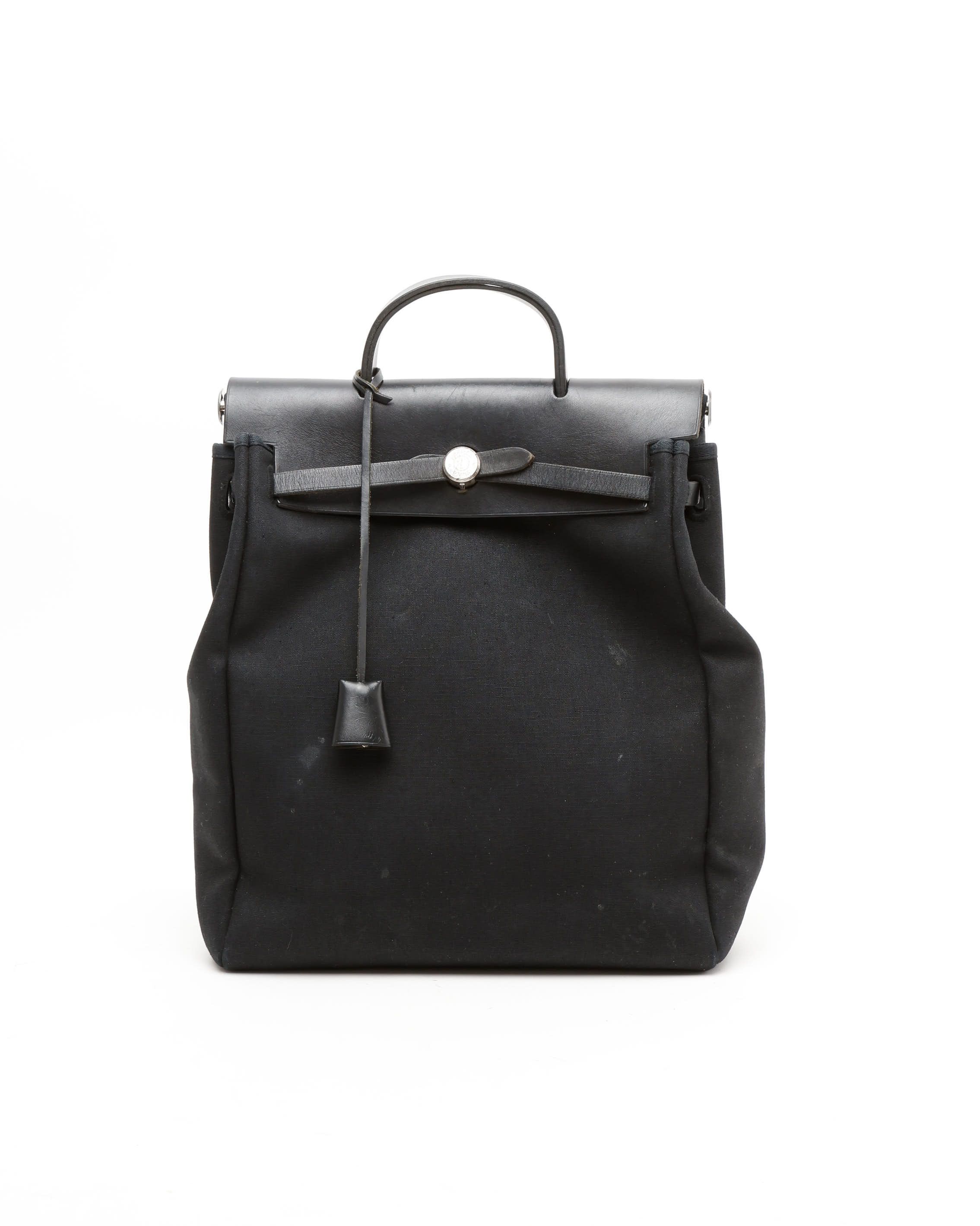 Pre-owned Hermes Hermès Herbag Backpack In Black