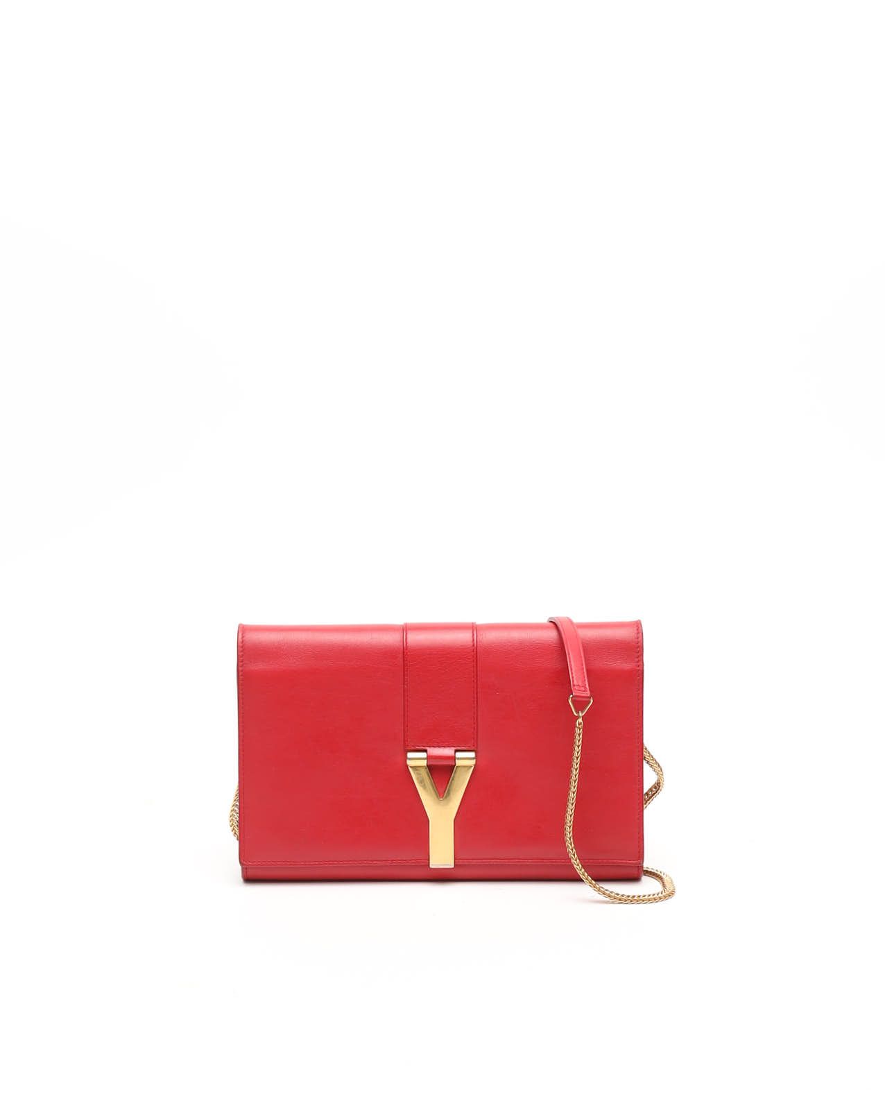 Saint Laurent Y Chain Bag In Red