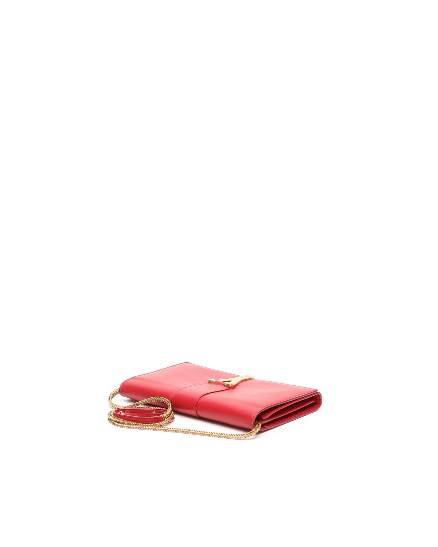 Saint Laurent Y Chain Bag In Red