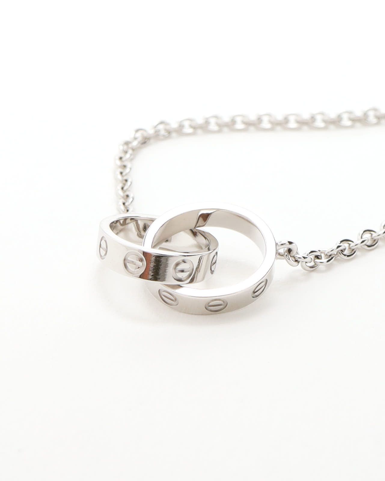 Cartier Love Bracelet On Chain In 18kt White Gold In Metallic