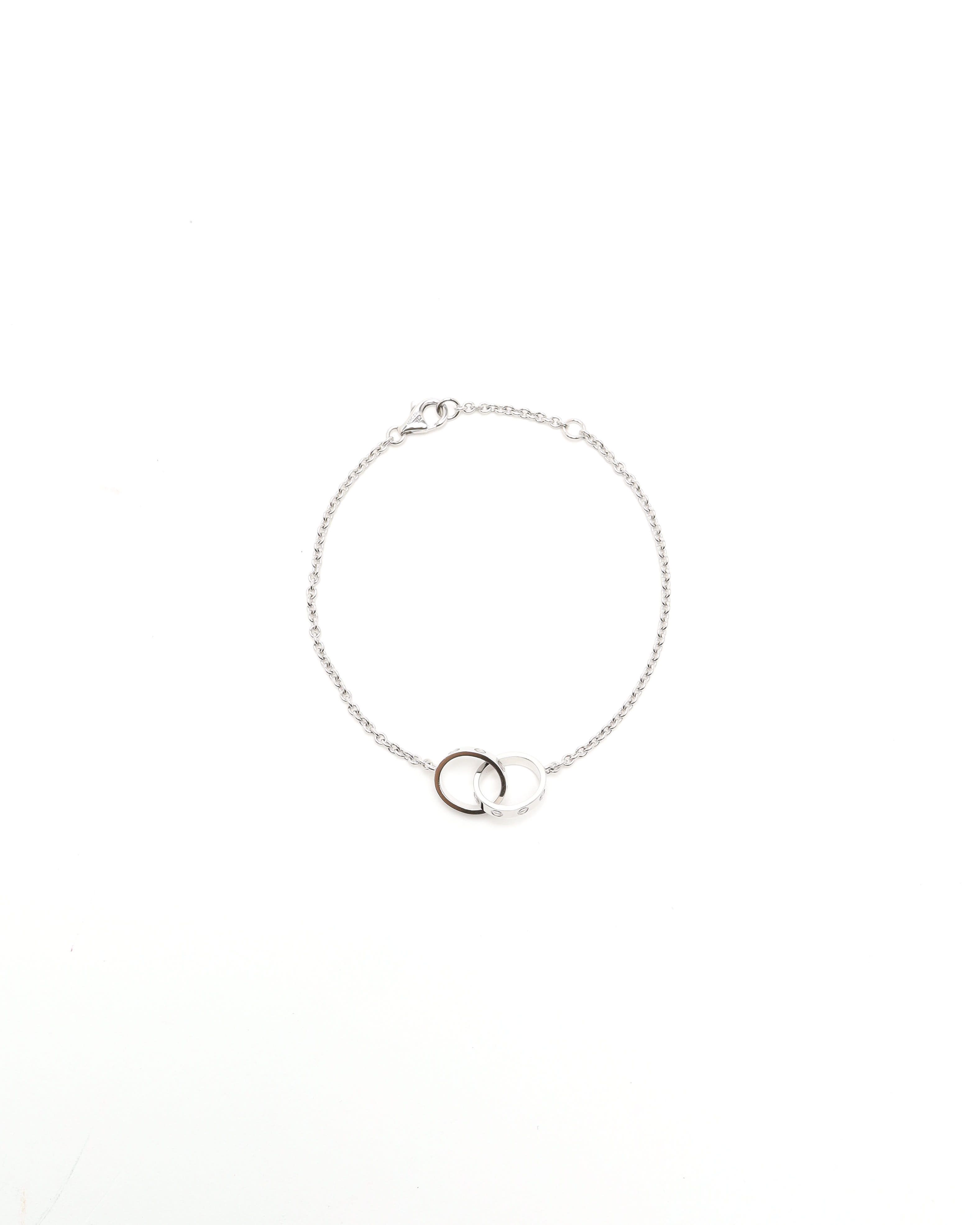 Cartier Love Bracelet On Chain In 18kt White Gold In Metallic