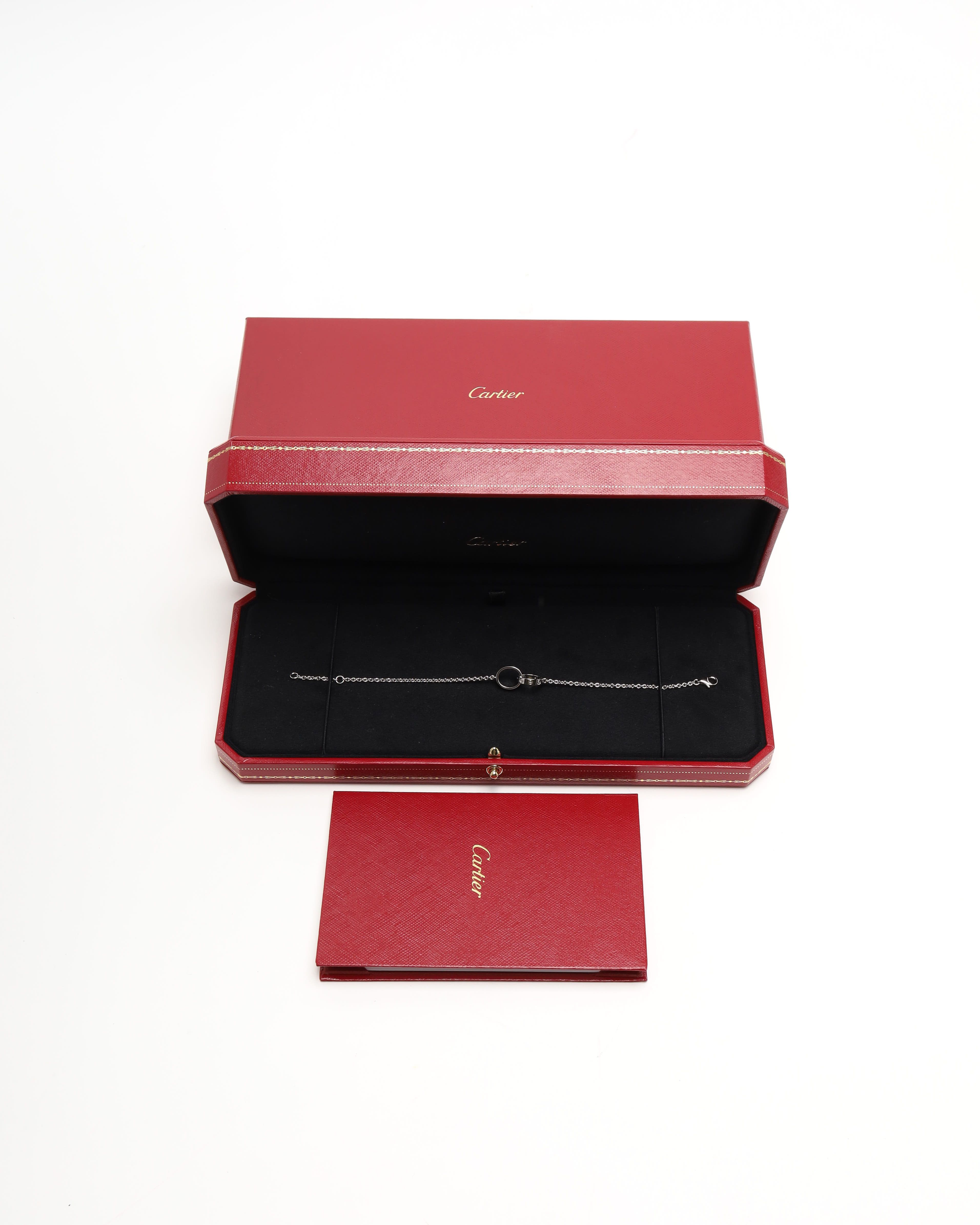 Cartier Love Bracelet On Chain In 18kt White Gold In Metallic