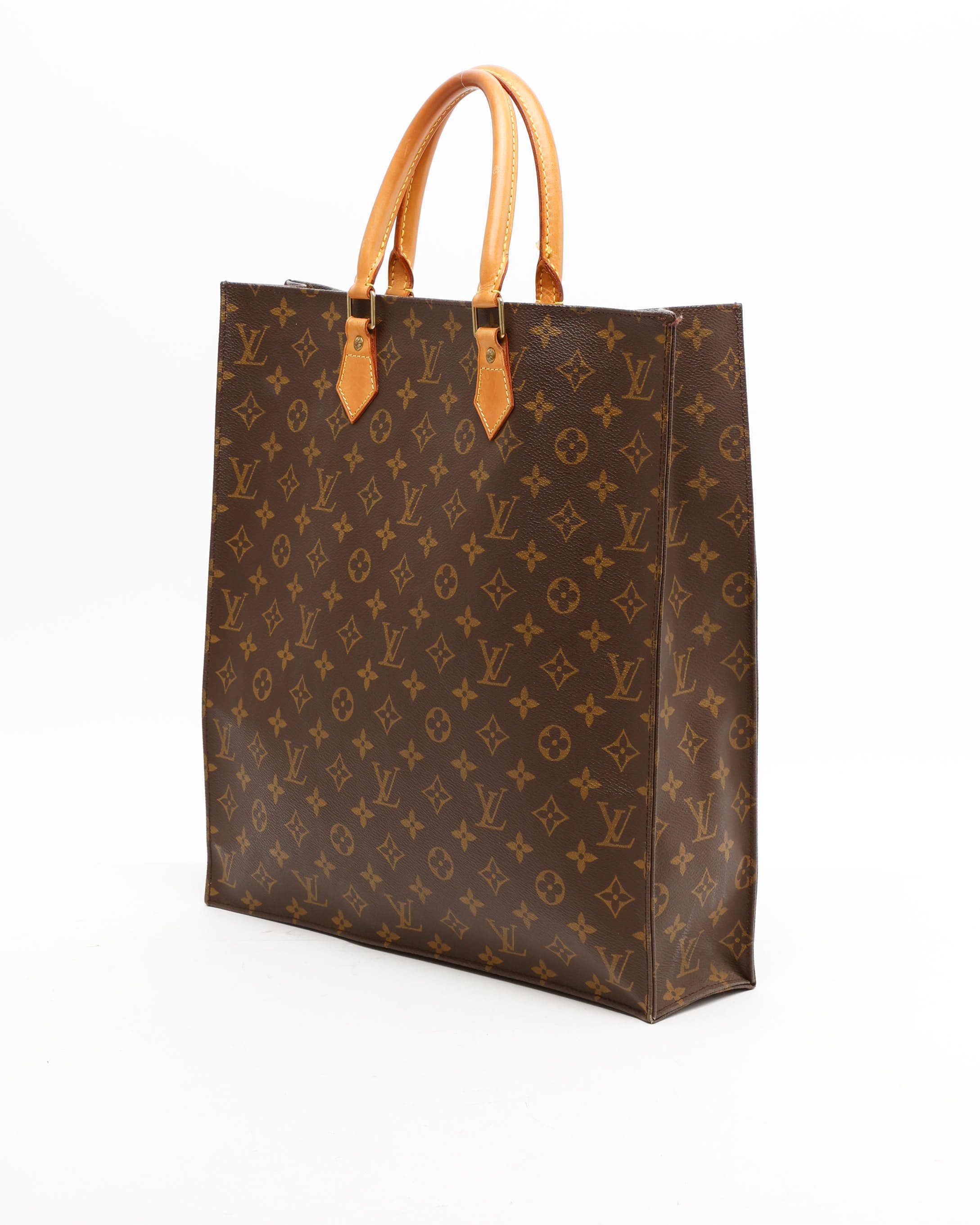 Pre-owned Louis Vuitton Monogram Sac Plat Bag In Brown