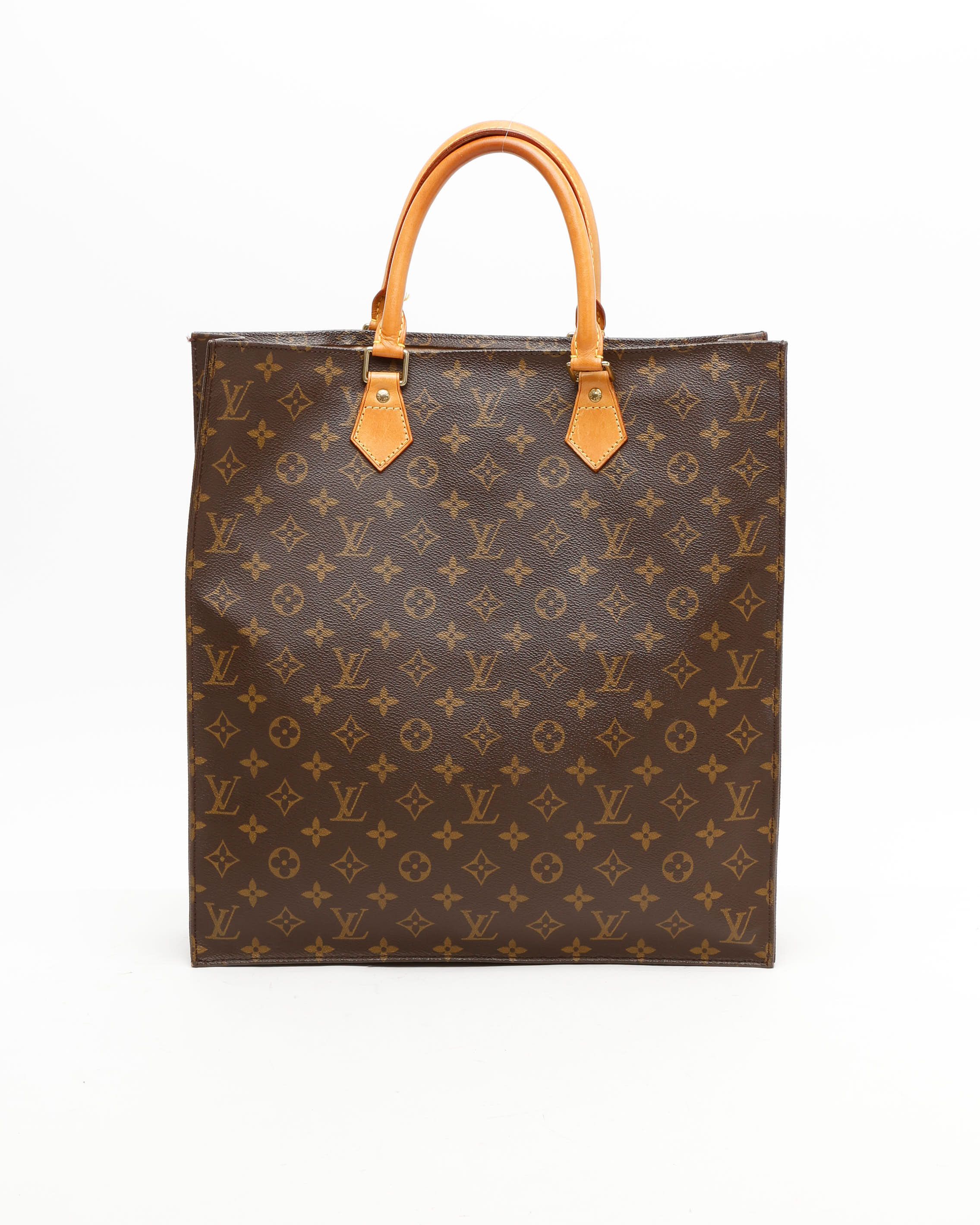 Pre-owned Louis Vuitton Monogram Sac Plat Bag In Brown
