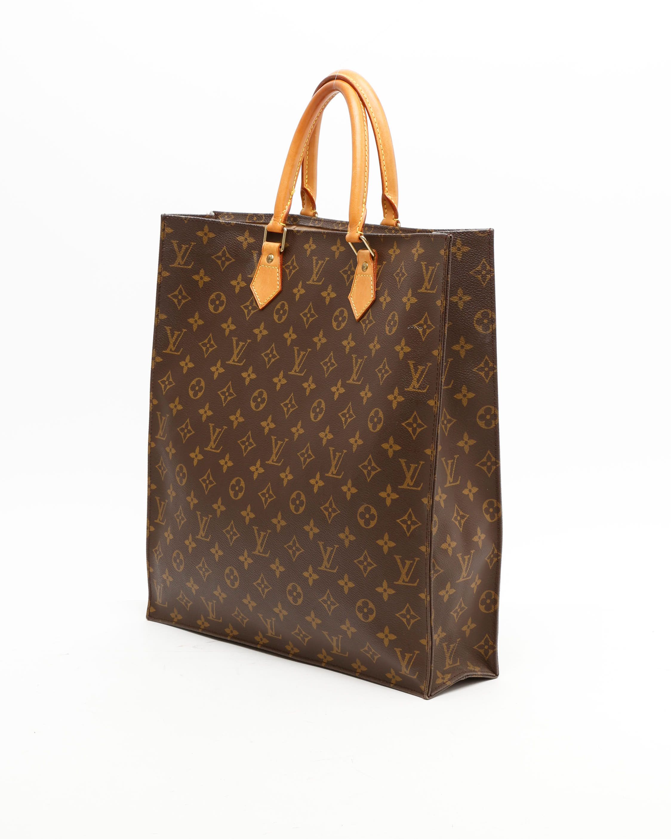 Pre-owned Louis Vuitton Monogram Sac Plat Bag In Brown