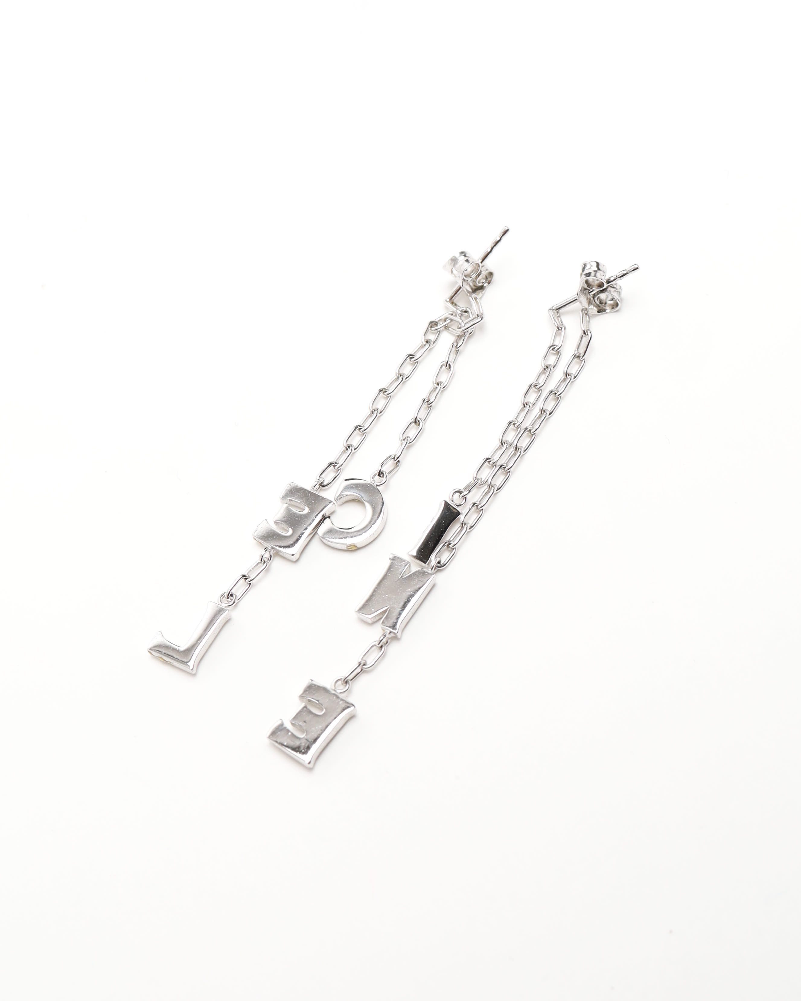 Celine Céline Dangling Rhinestone Earrings In Metallic