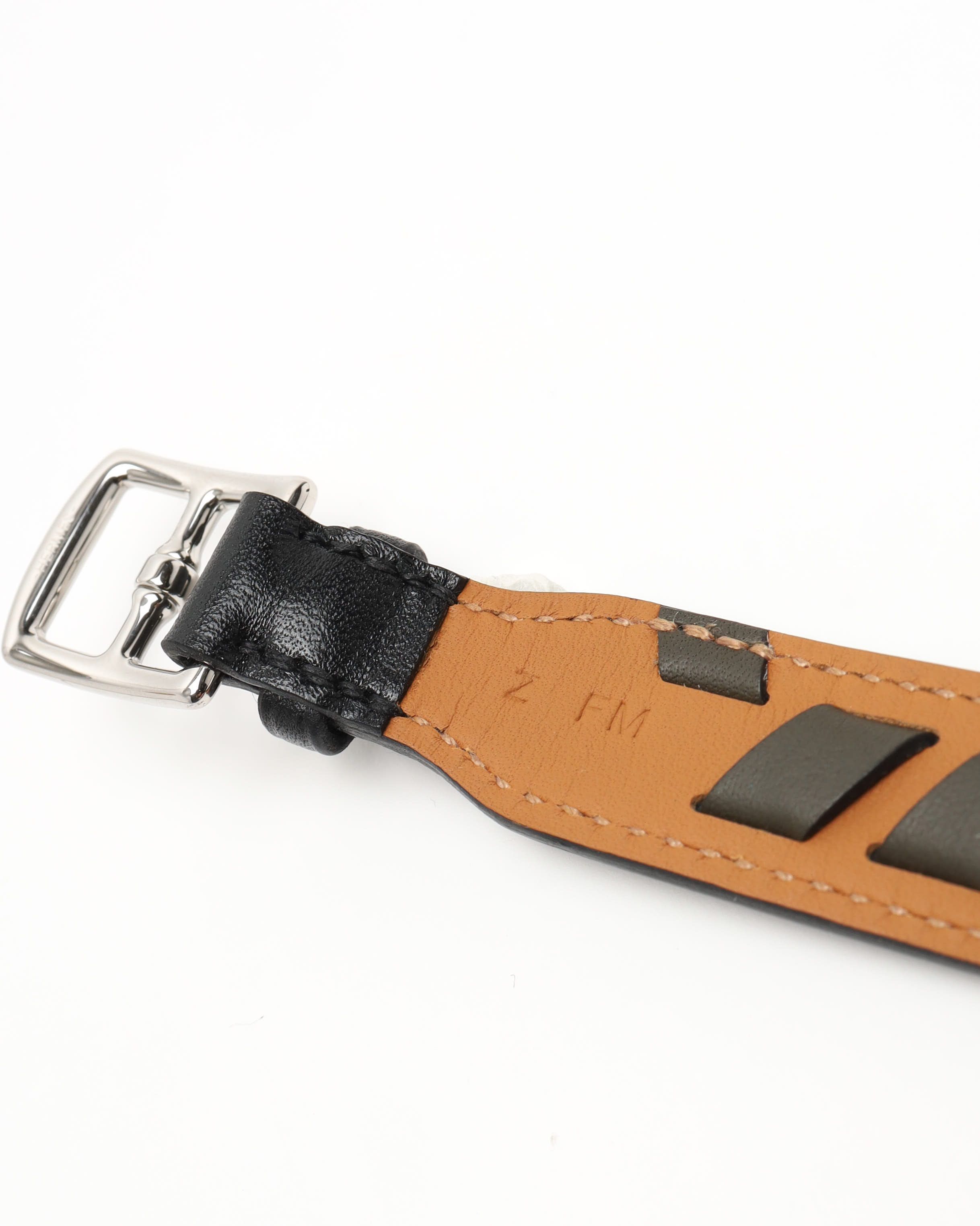 Pre-owned Hermes Hermès Leather Bracelet In Black