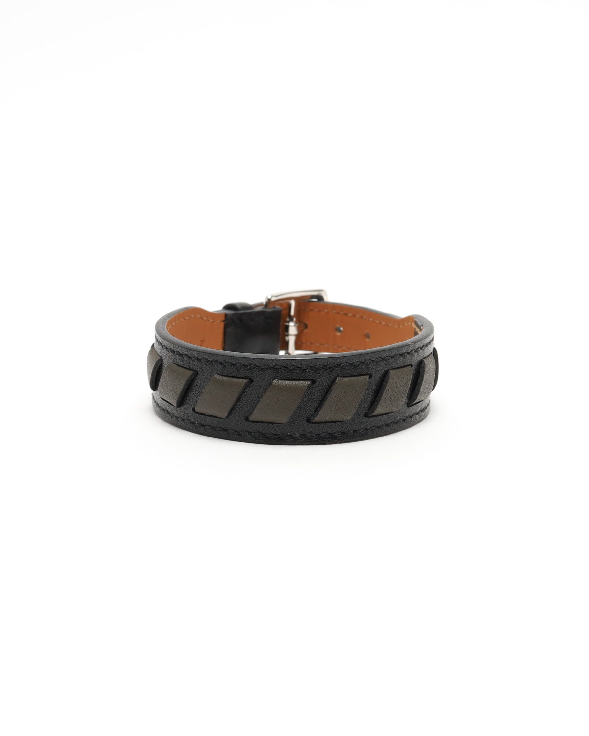 Pre-owned Hermes Hermès Leather Bracelet In Black