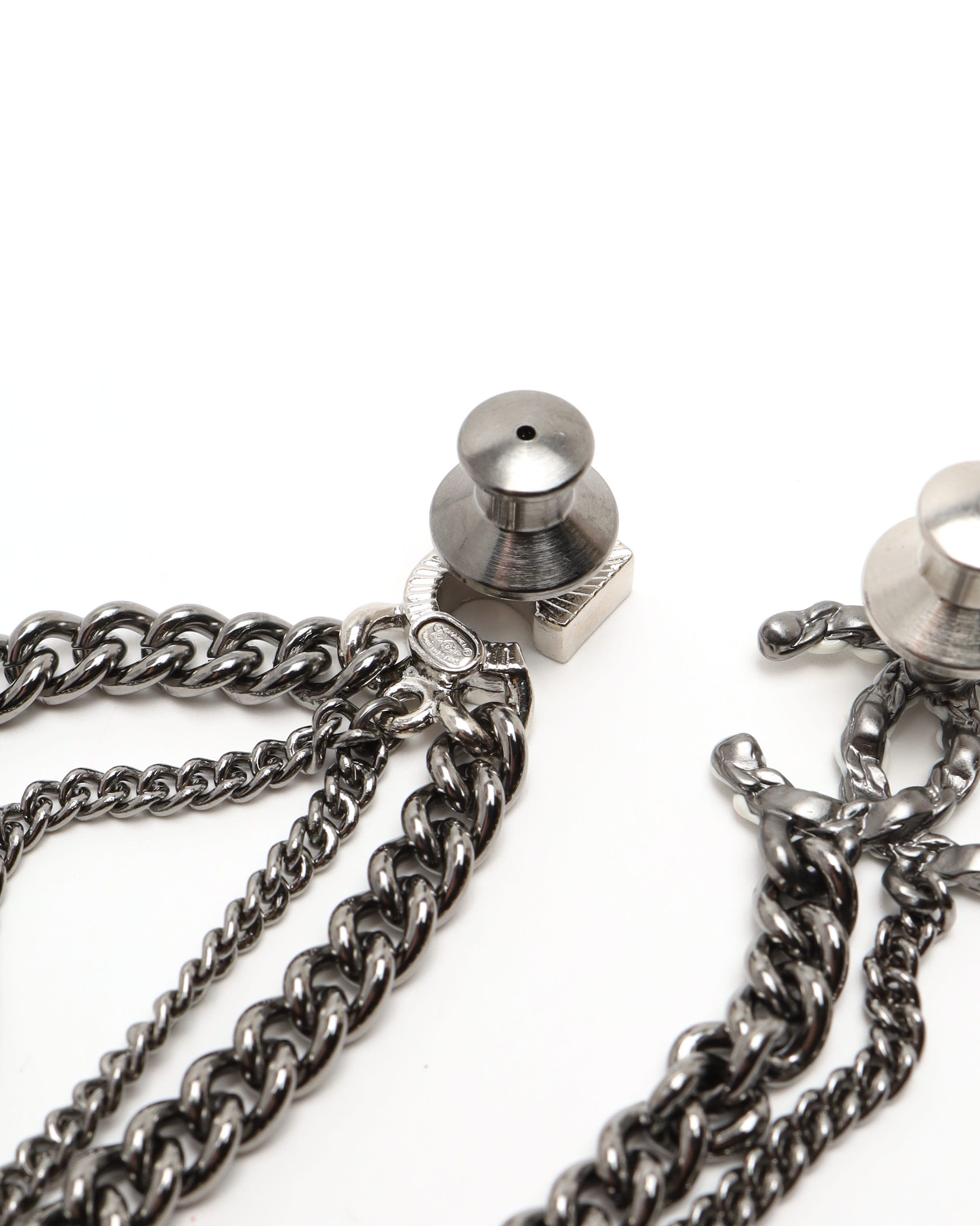 Pre-owned Chanel Coco Mark Star Brooch In Silver
