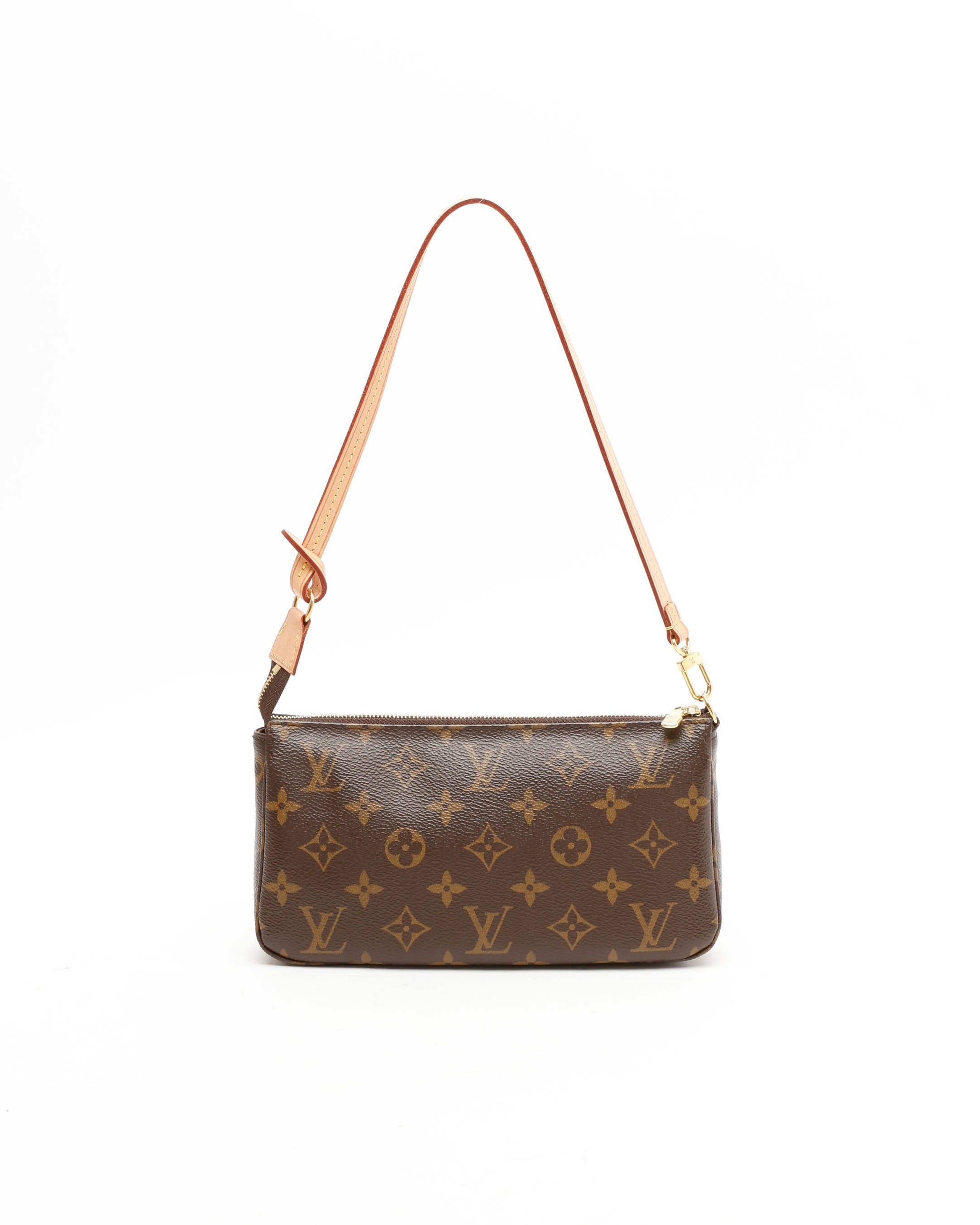 Pre-owned Louis Vuitton Monogram Pochette Accessoires Nm Bag In Brown
