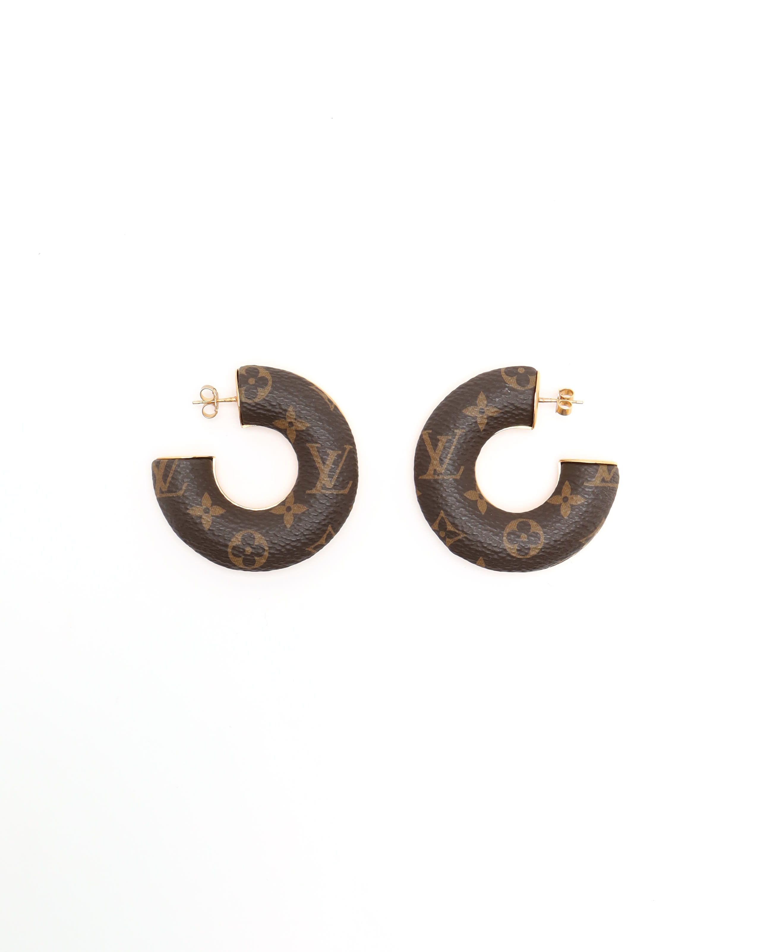 Pre-owned Louis Vuitton Wild Lv Earrings In Brown