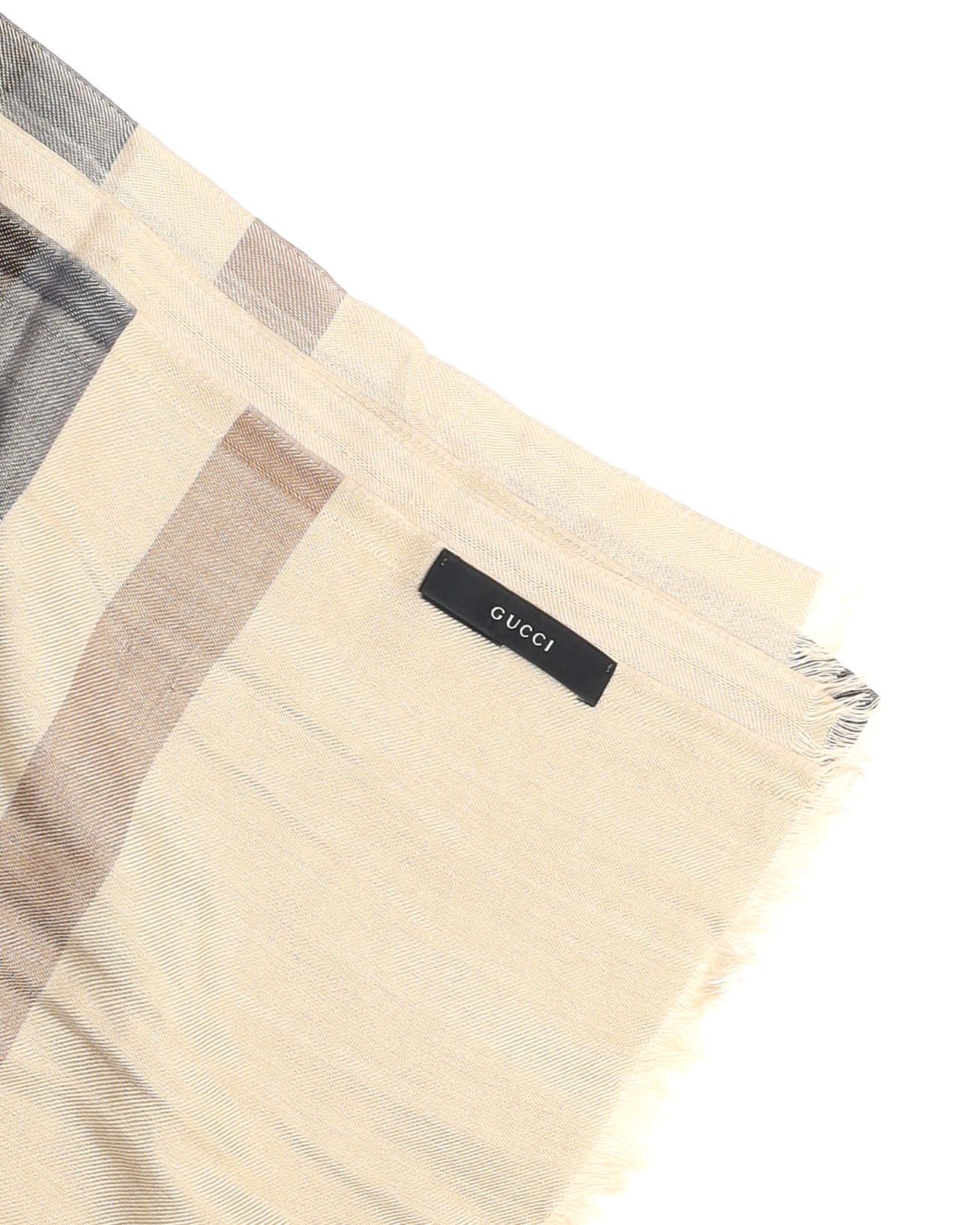 Gucci Gg Silk/cotton Scarf In Gray