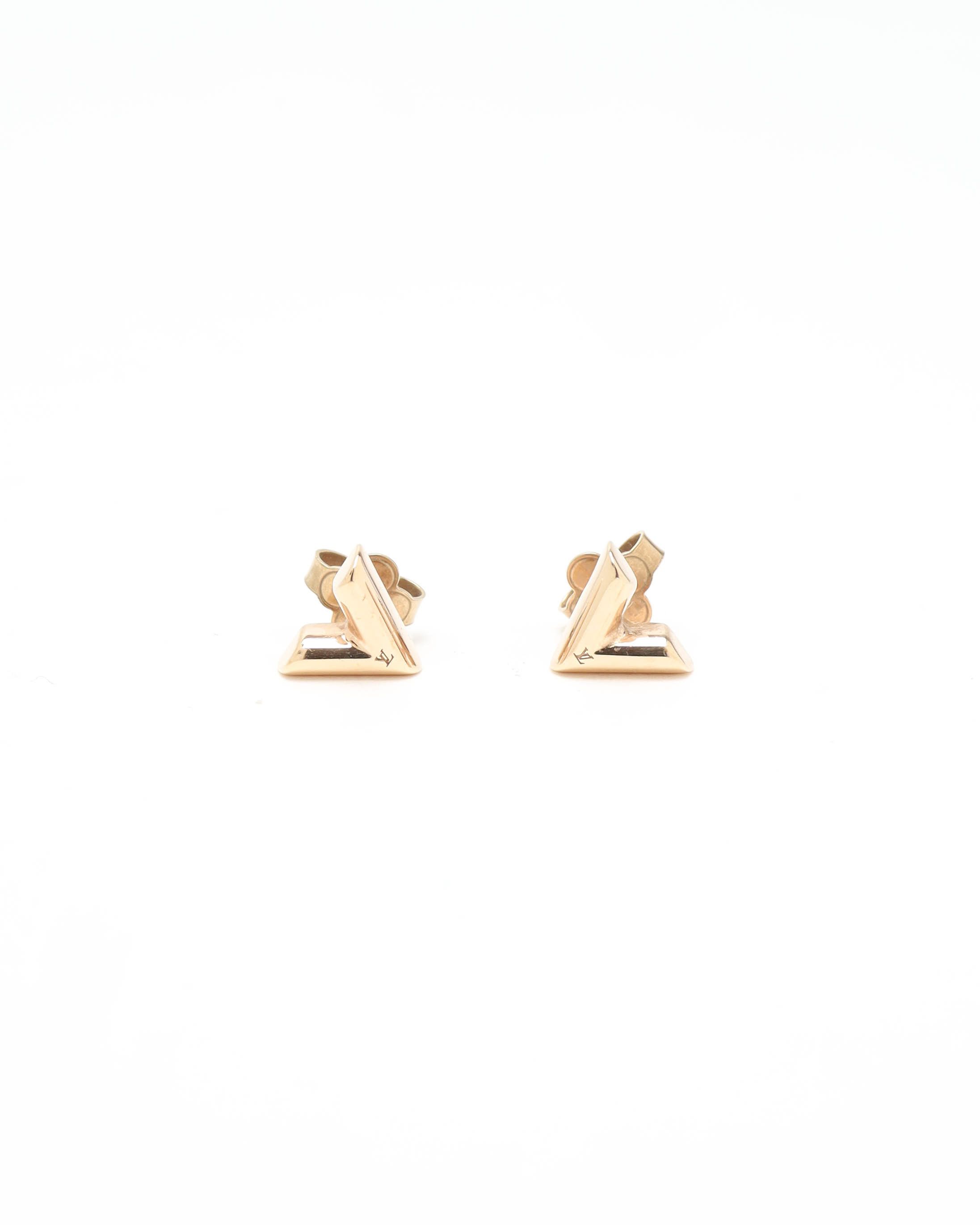 Pre-owned Louis Vuitton Essential V Stud Earrings In Pink