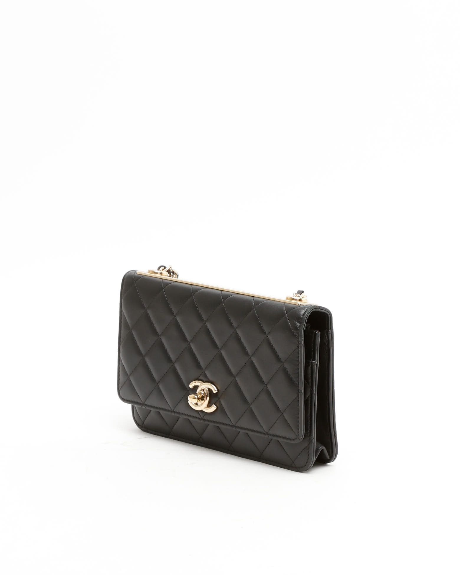 Pre-owned Chanel Trendy Wallet On Chain Bag In Black