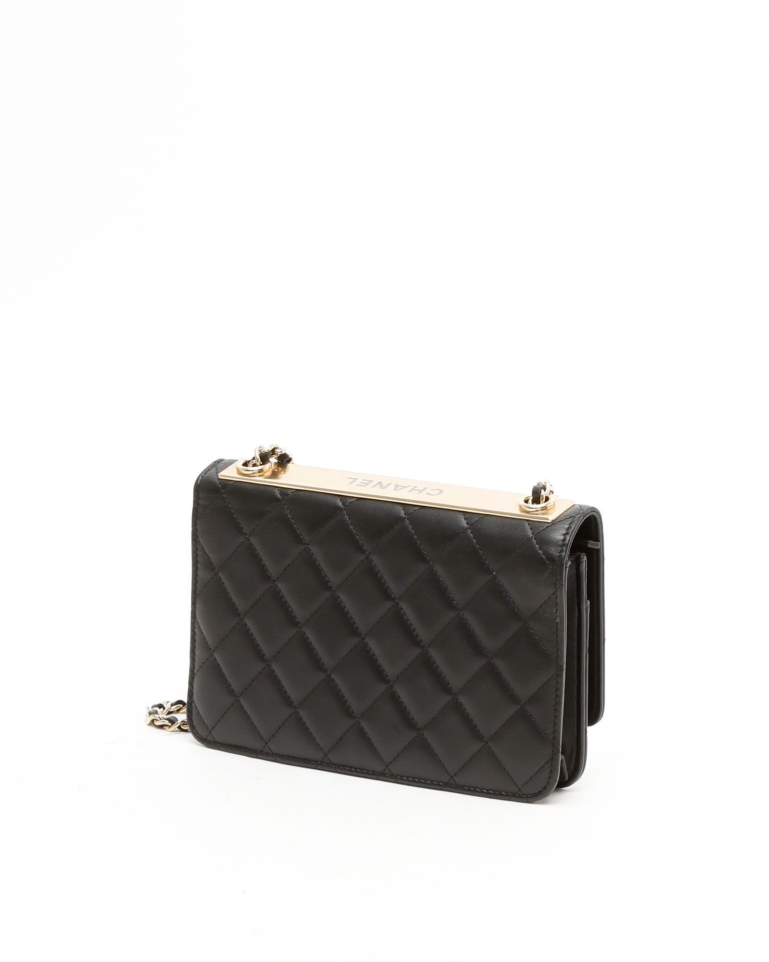 Pre-owned Chanel Trendy Wallet On Chain Bag In Black