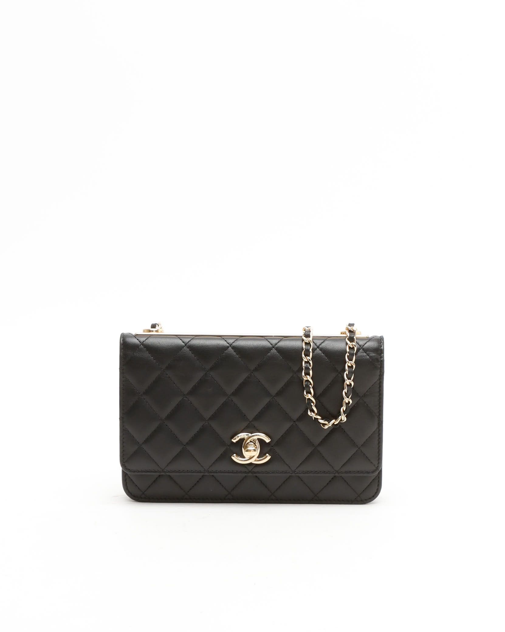 Pre-owned Chanel Trendy Wallet On Chain Bag In Black