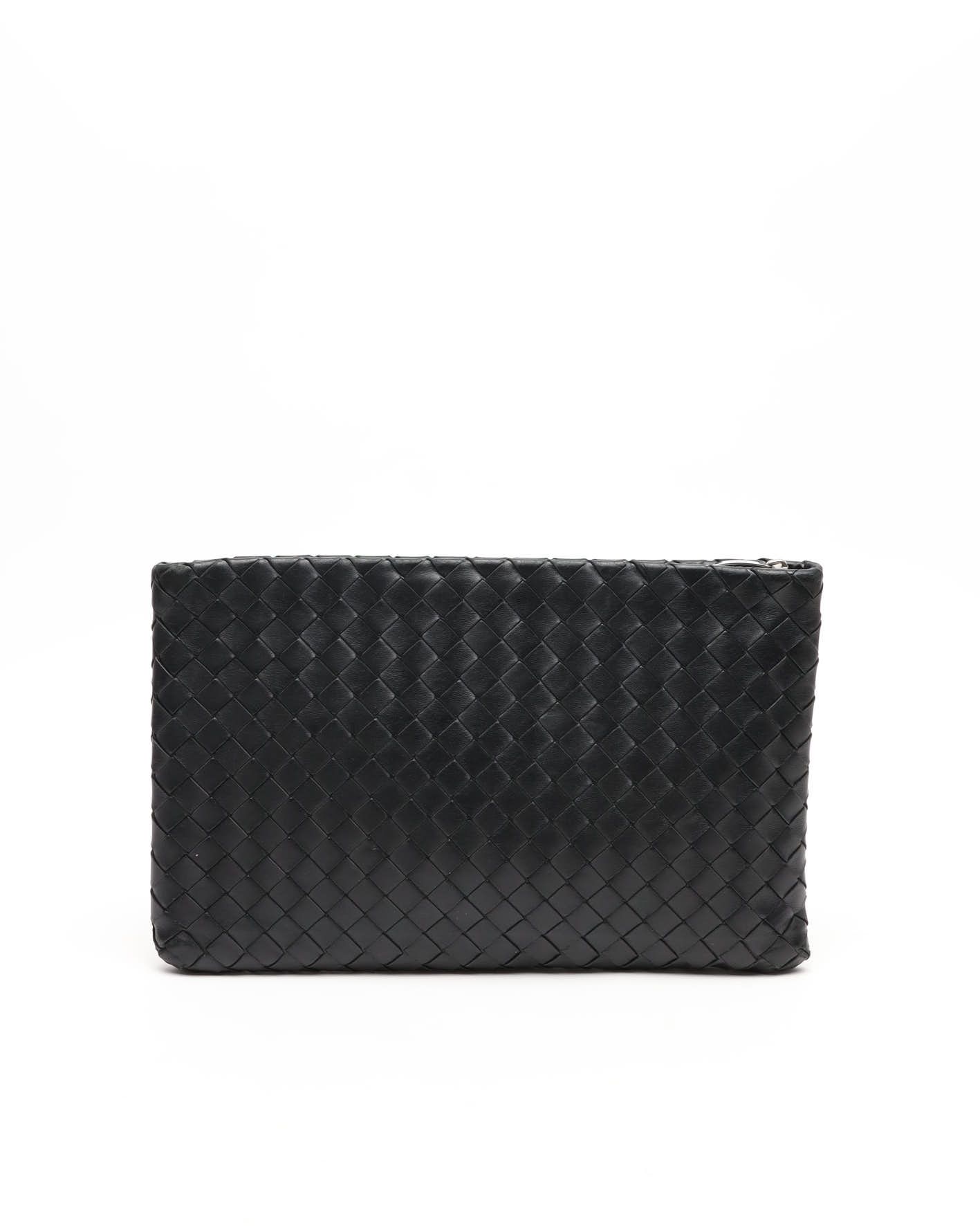 Bottega Veneta Intrecciato Clutch In Black