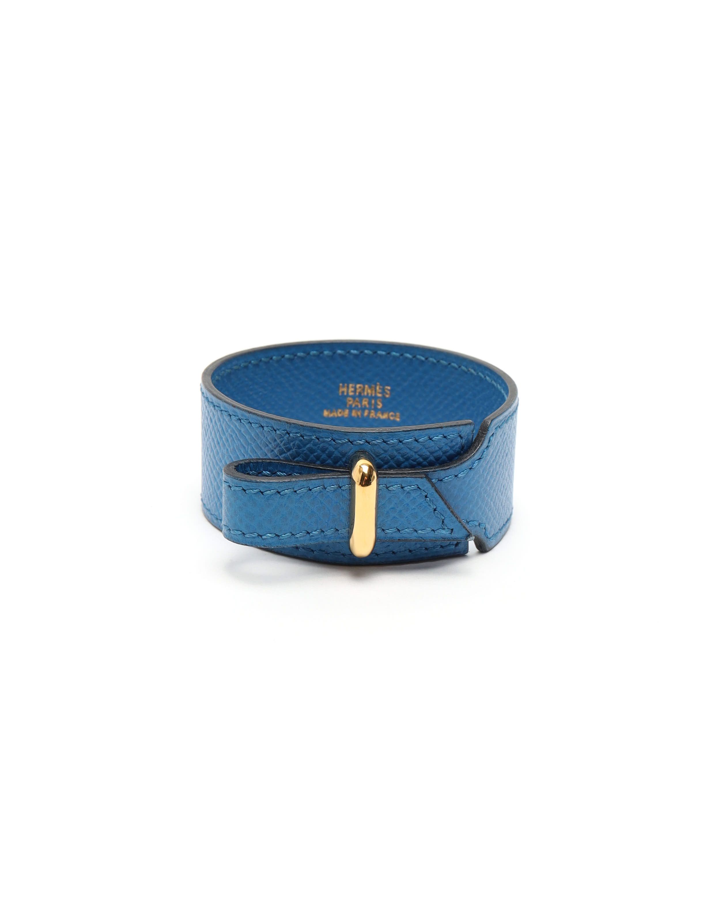 Pre-owned Hermes Hermès Artemis Leather Bracelet In Blue
