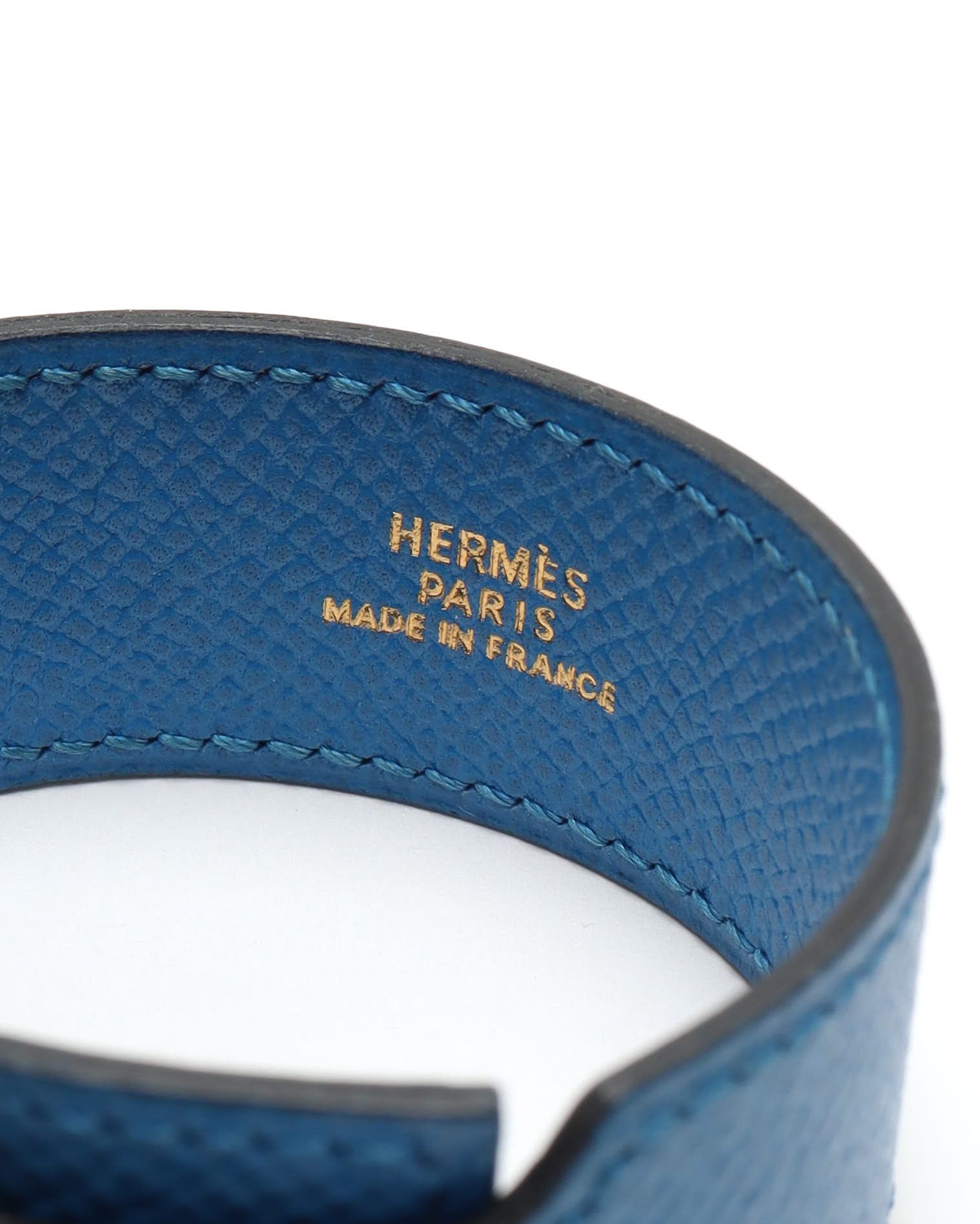Pre-owned Hermes Hermès Artemis Leather Bracelet In Blue