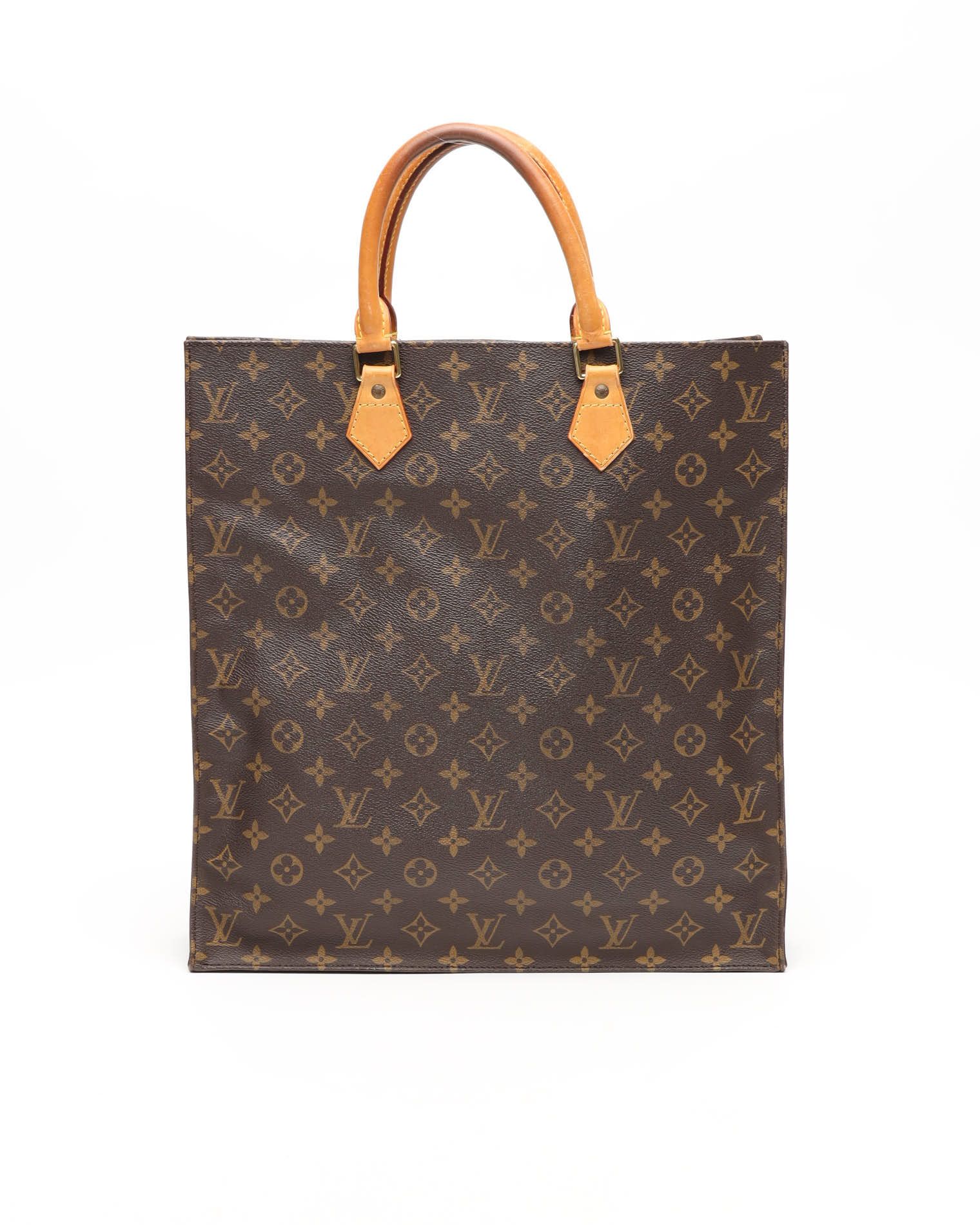 Pre-owned Louis Vuitton Monogram Sac Plat Bag In Brown