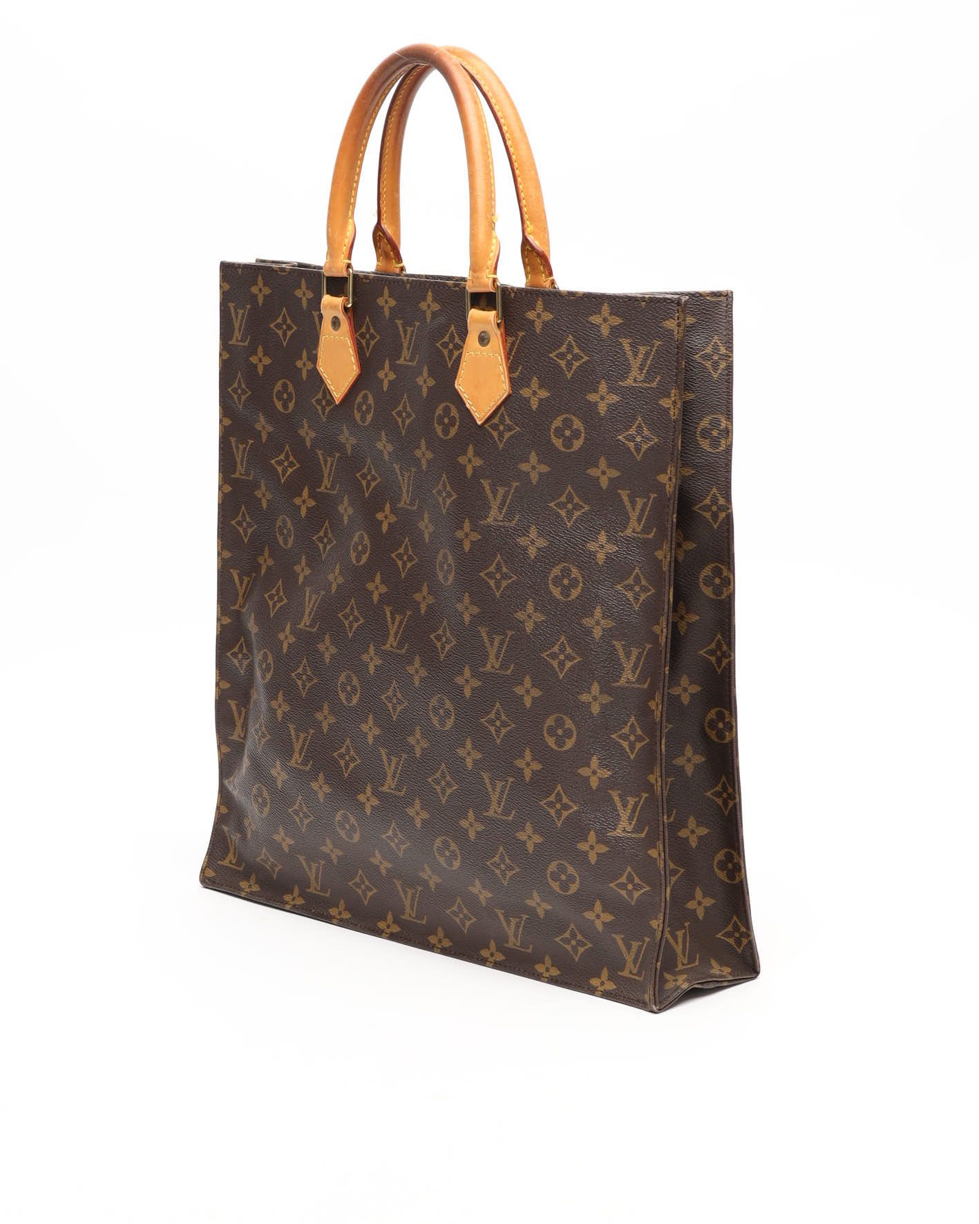 Pre-owned Louis Vuitton Monogram Sac Plat Bag In Brown