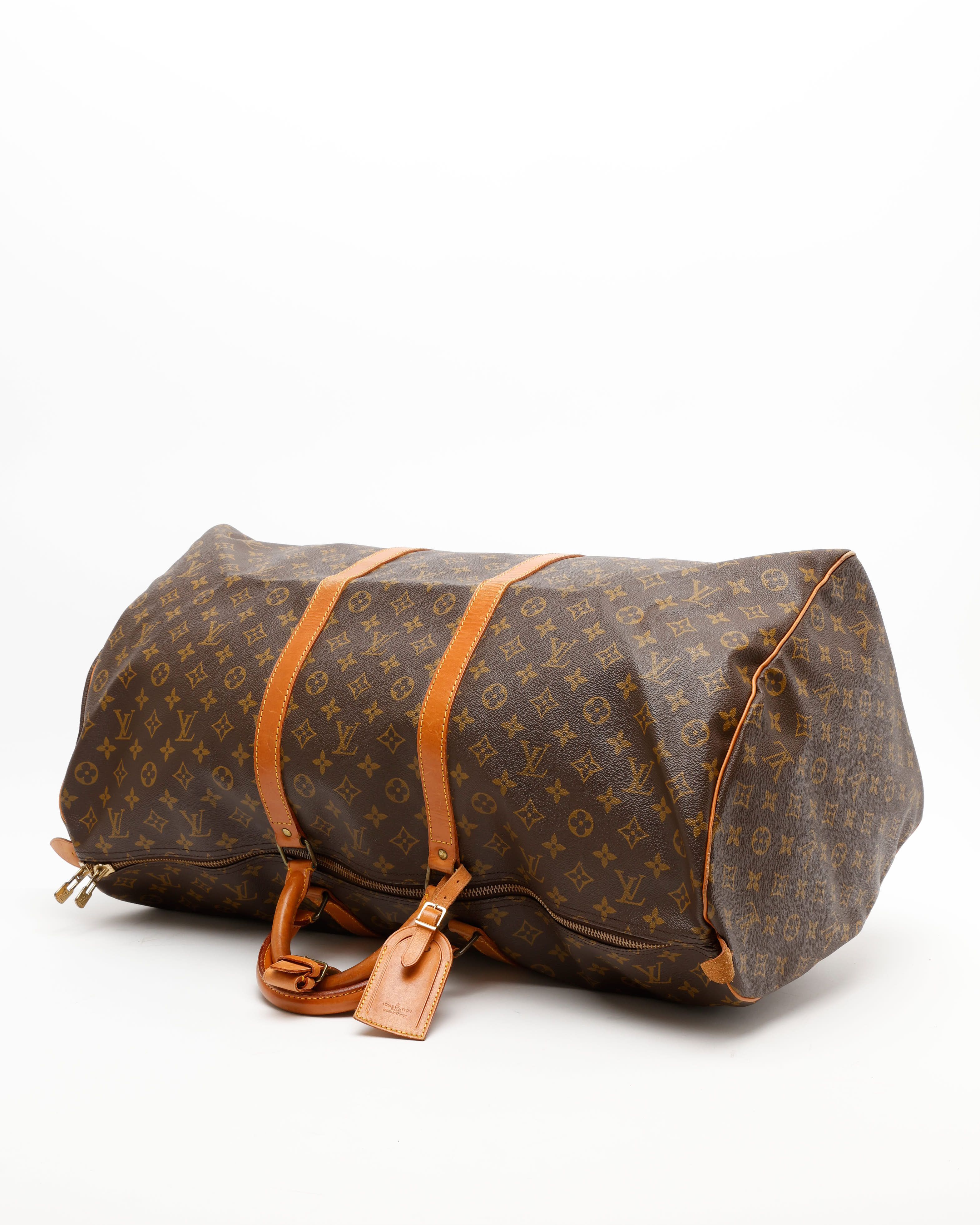 Pre-owned Louis Vuitton Monogram Keepall 60 Weekend Bag In Brown