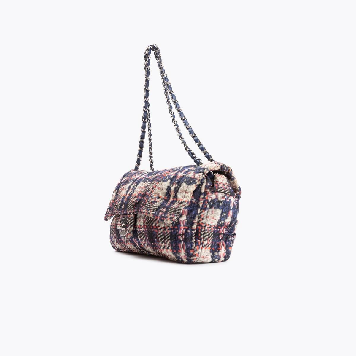 Pre-owned Chanel Nylon Tweed Printed Flap Bag