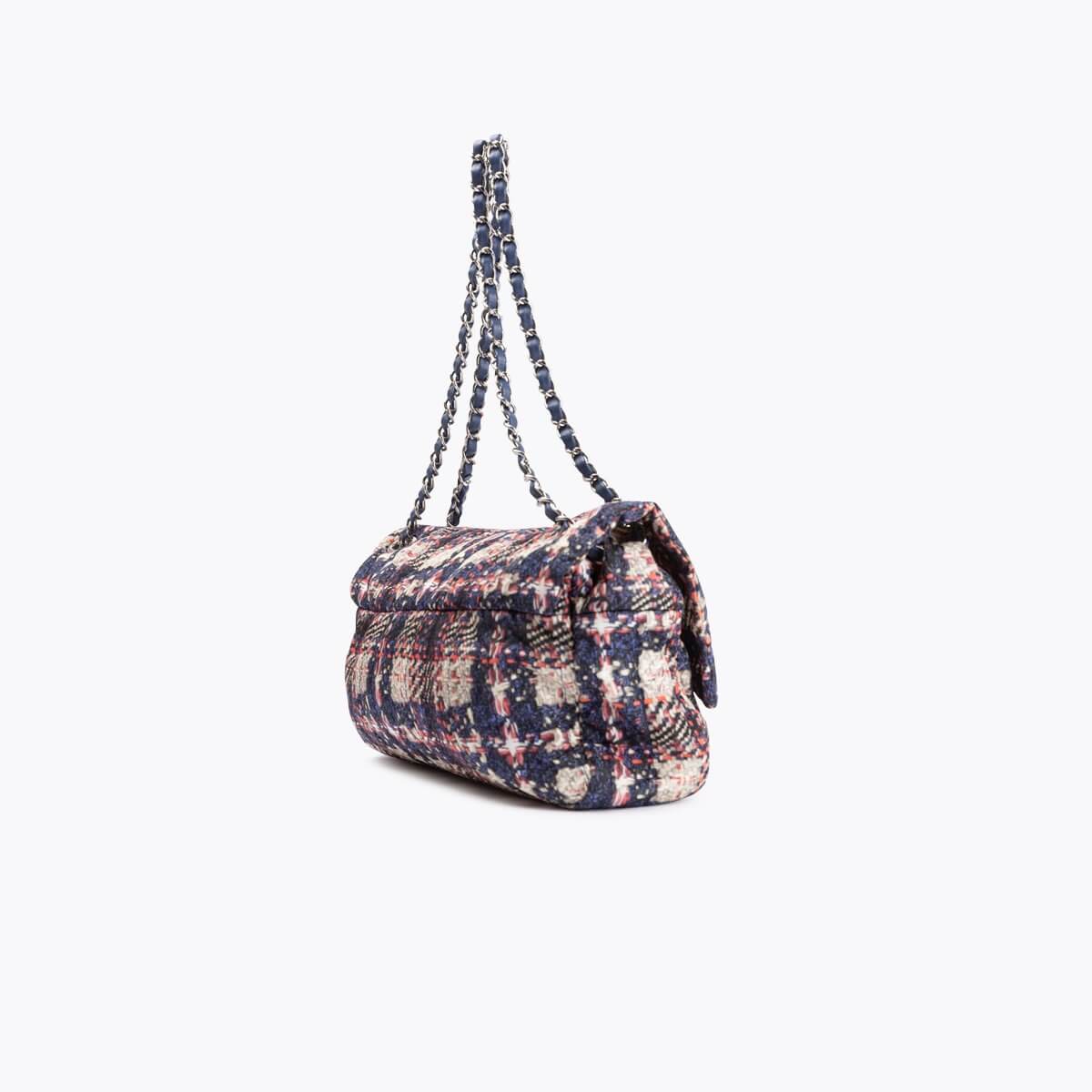 Pre-owned Chanel Nylon Tweed Printed Flap Bag