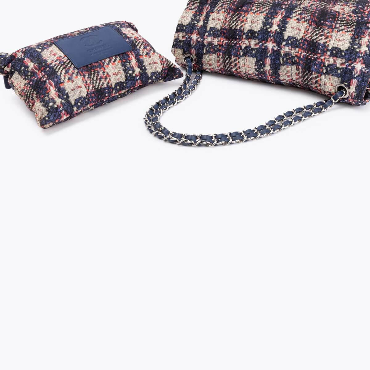 Pre-owned Chanel Nylon Tweed Printed Flap Bag