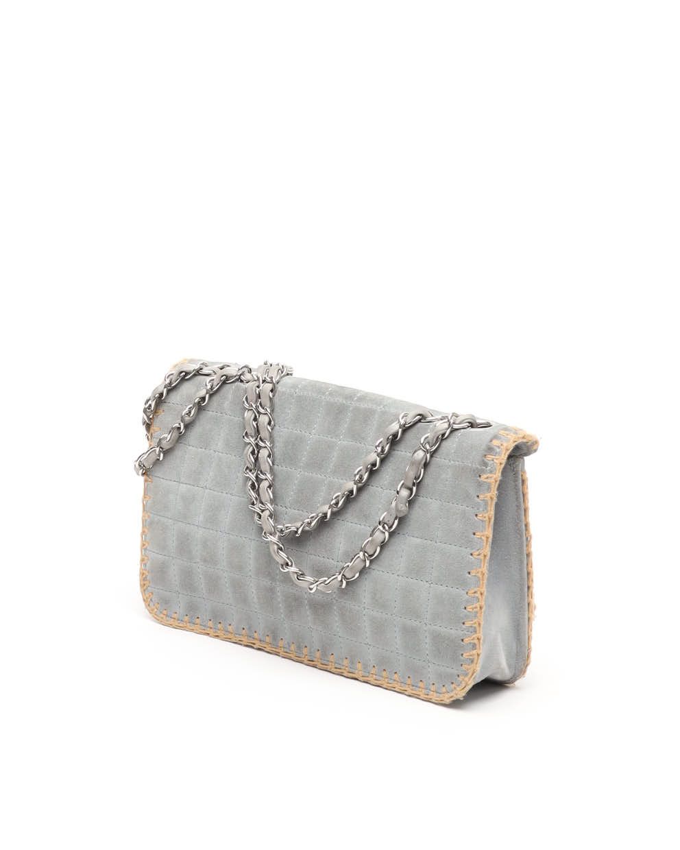 Pre-owned Chanel Limited Edition Suede Wild Stitch Bag In Gray
