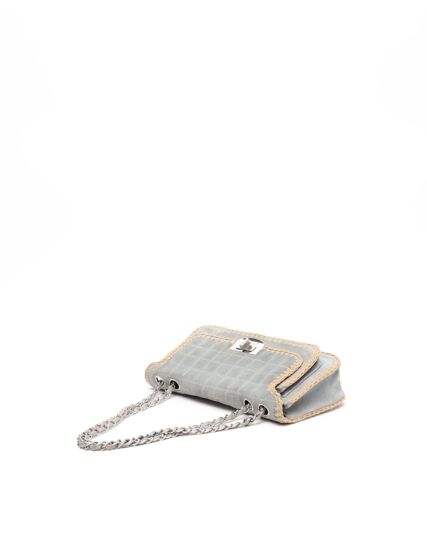 Pre-owned Chanel Limited Edition Suede Wild Stitch Bag In Gray