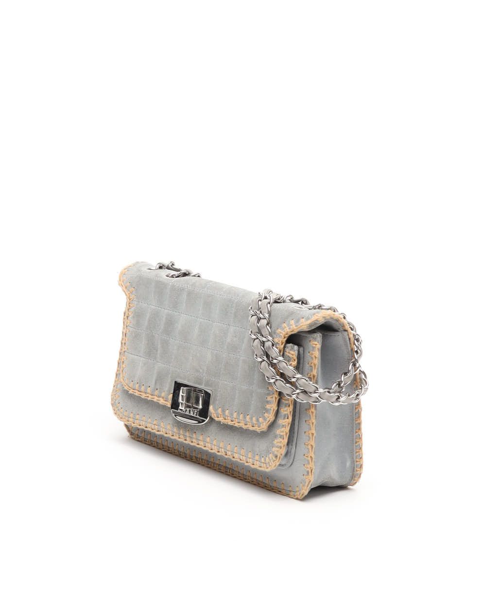 Pre-owned Chanel Limited Edition Suede Wild Stitch Bag In Gray
