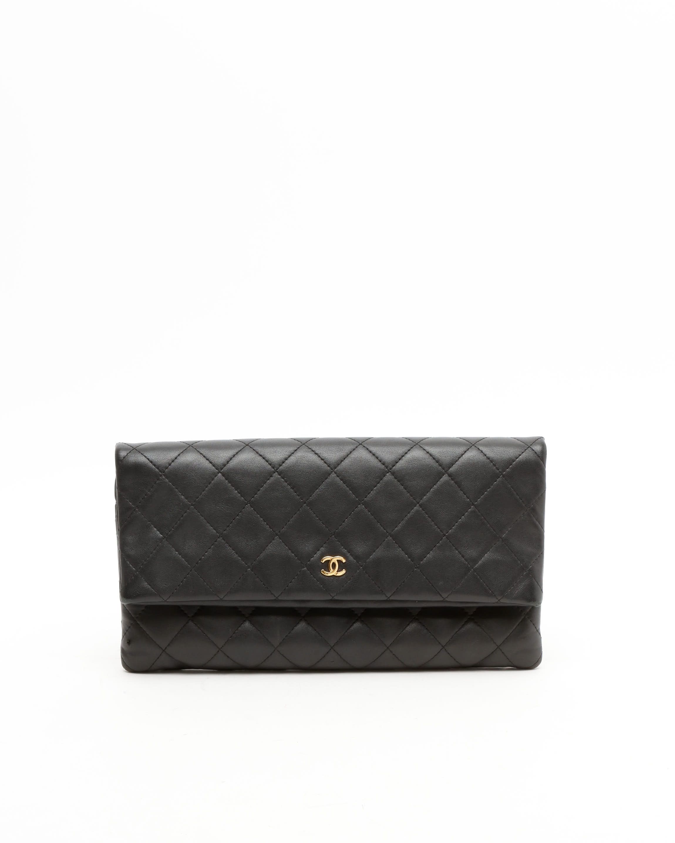 Pre-owned Chanel Fold Over Clutch In Black