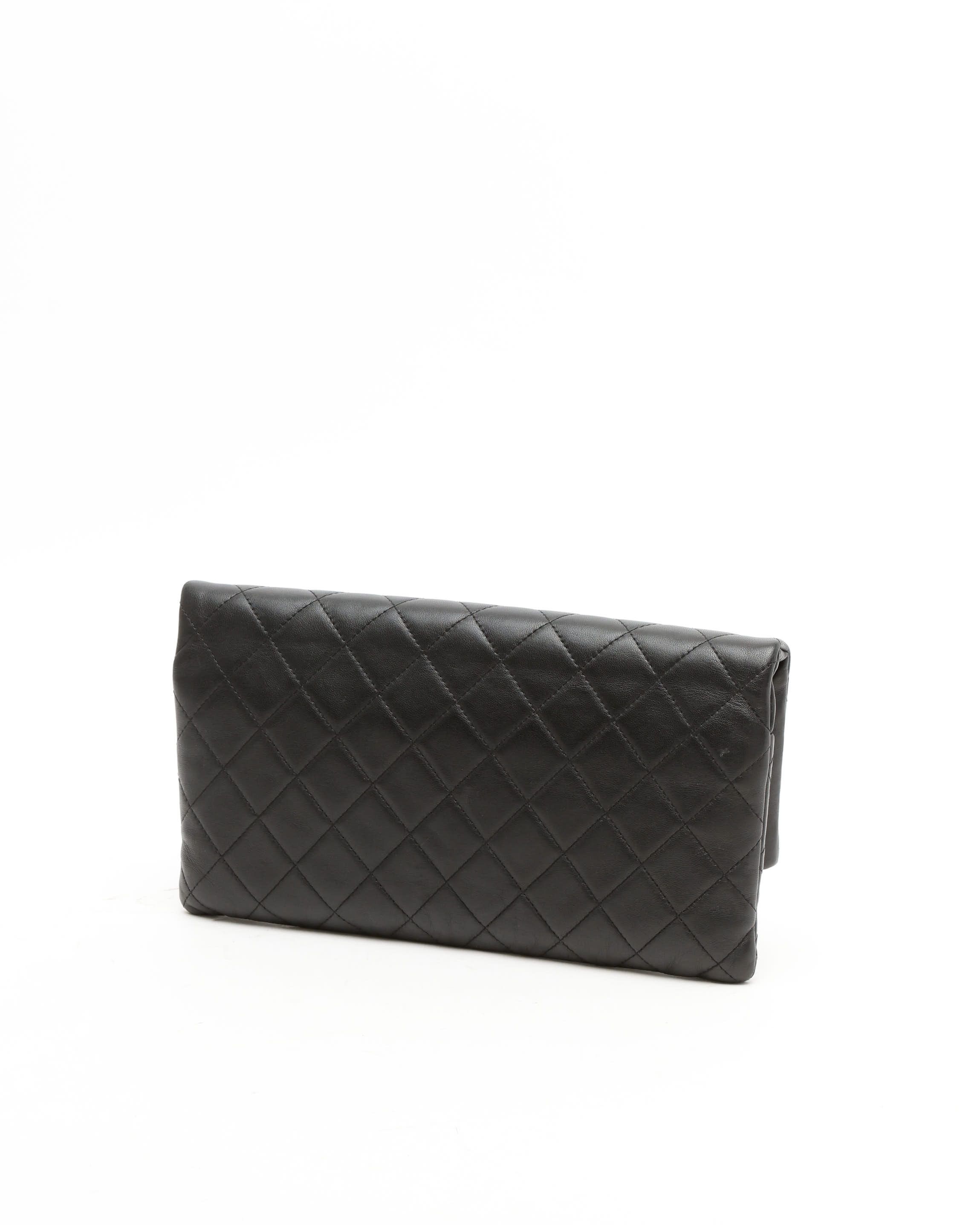 Pre-owned Chanel Fold Over Clutch In Black