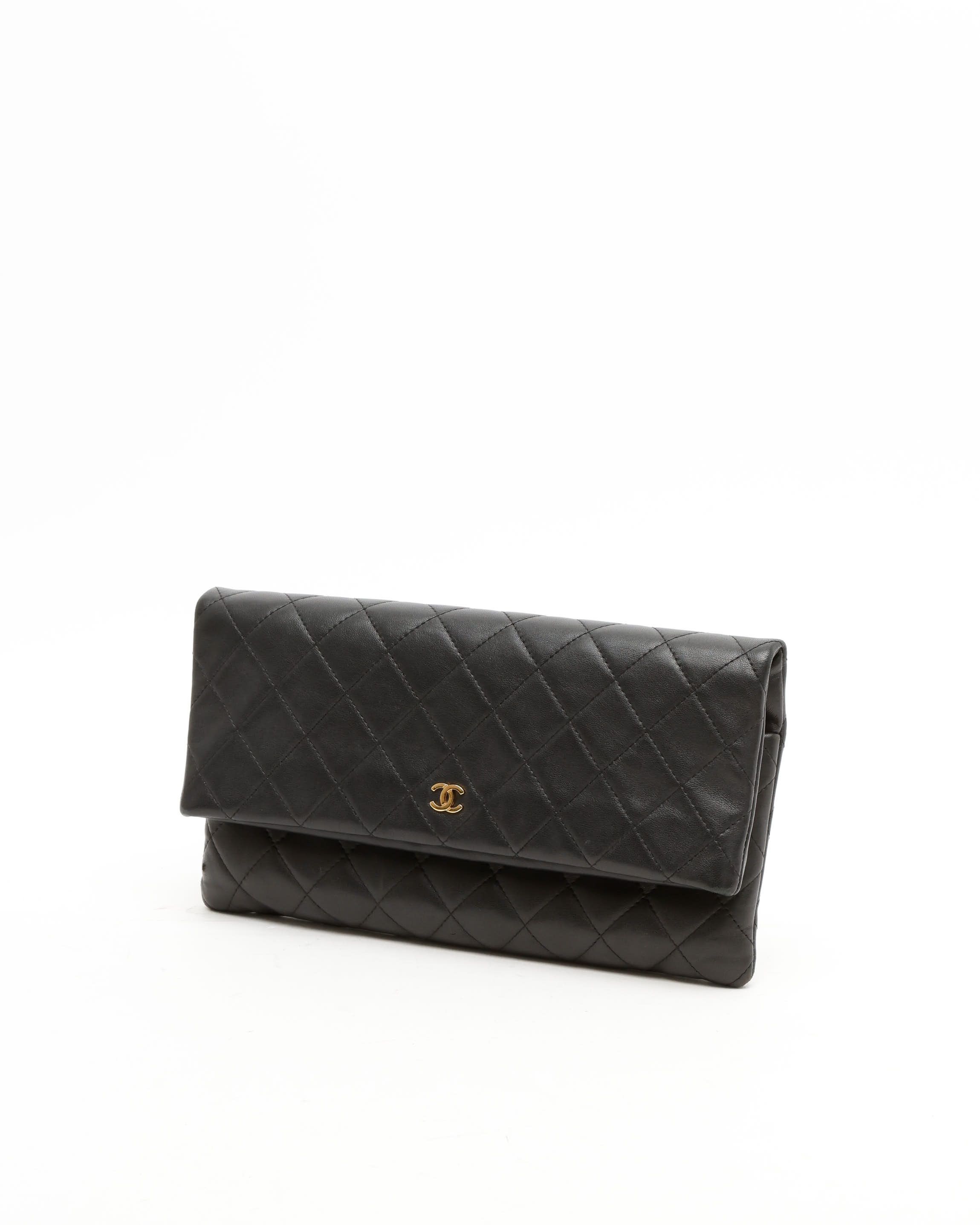 Pre-owned Chanel Fold Over Clutch In Black