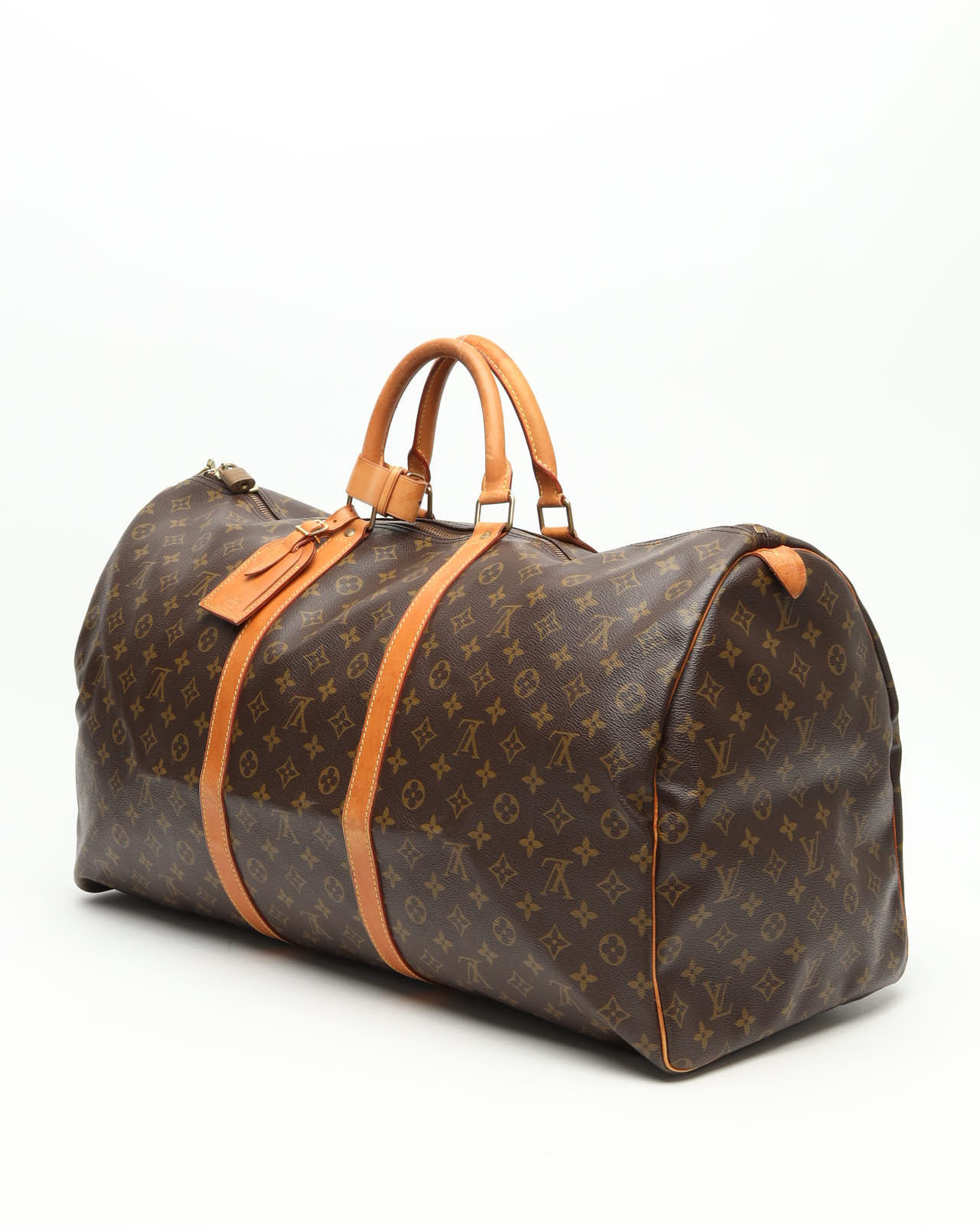 Pre-owned Louis Vuitton Monogram Keepall 60 Weekend Bag In Brown