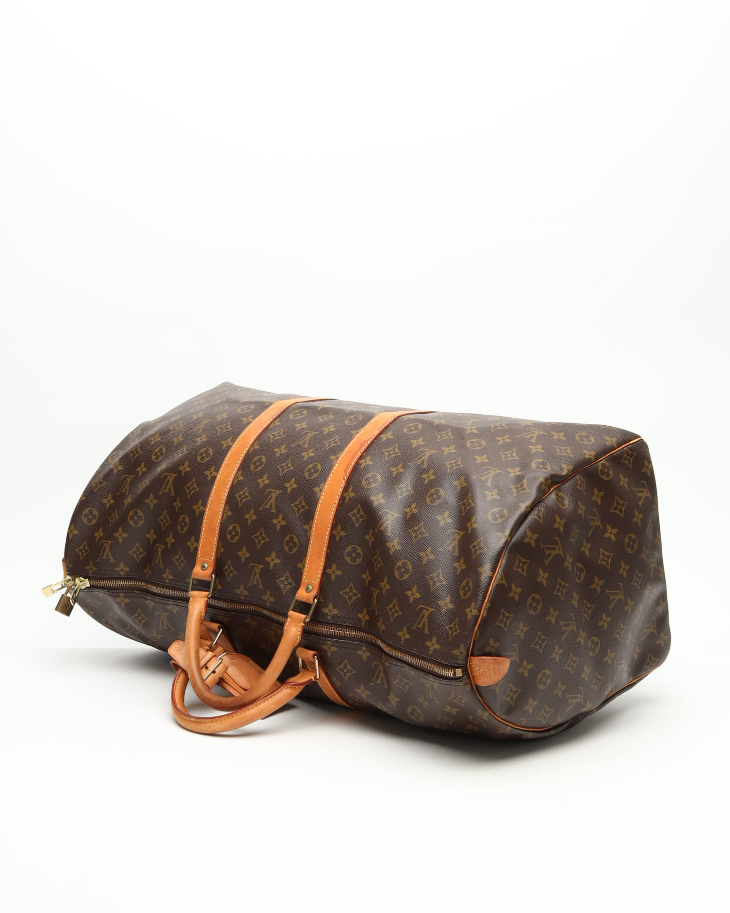 Pre-owned Louis Vuitton Monogram Keepall 60 Weekend Bag In Brown
