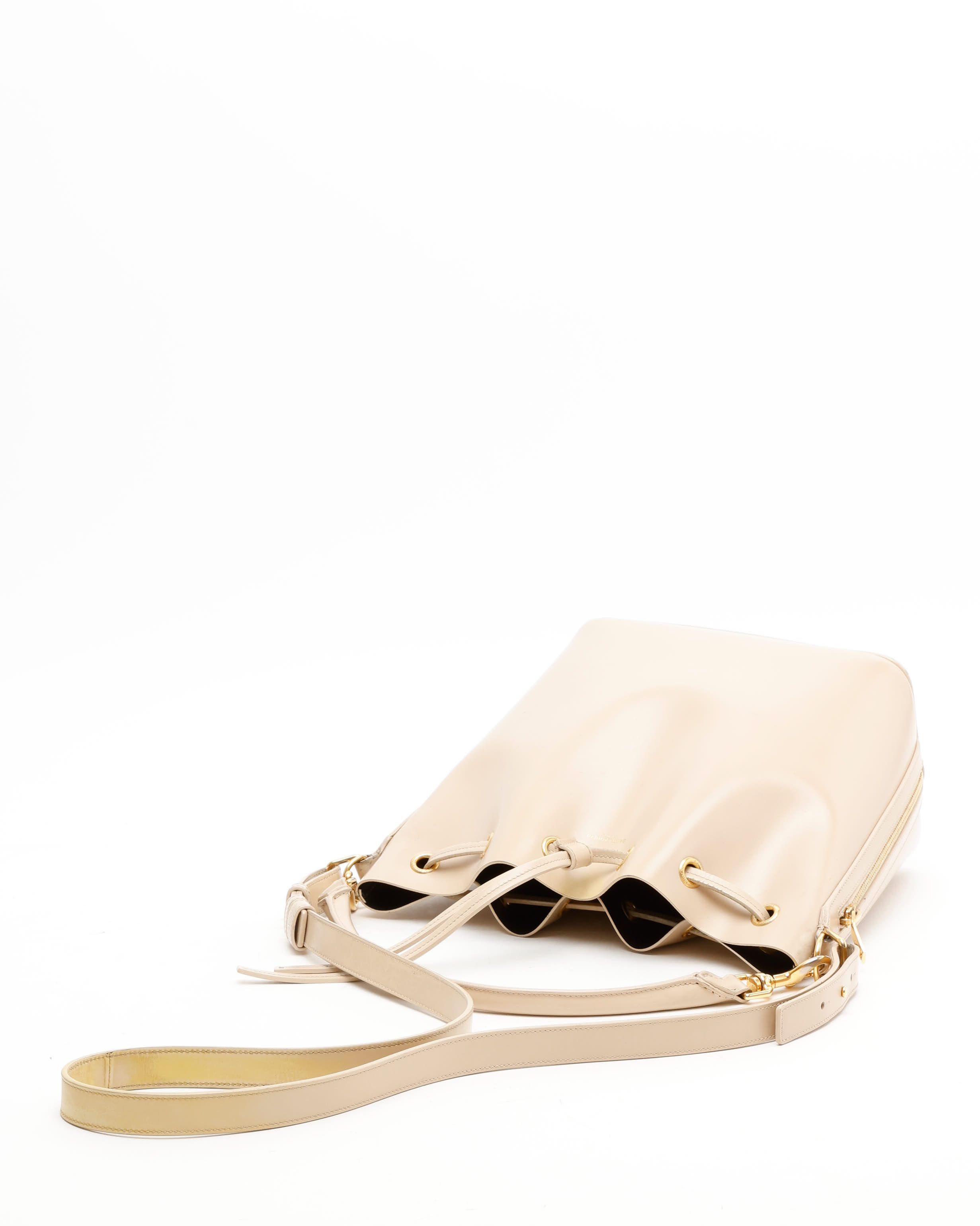 Saint Laurent Emmanuelle Medium Bucket Bag In Sand