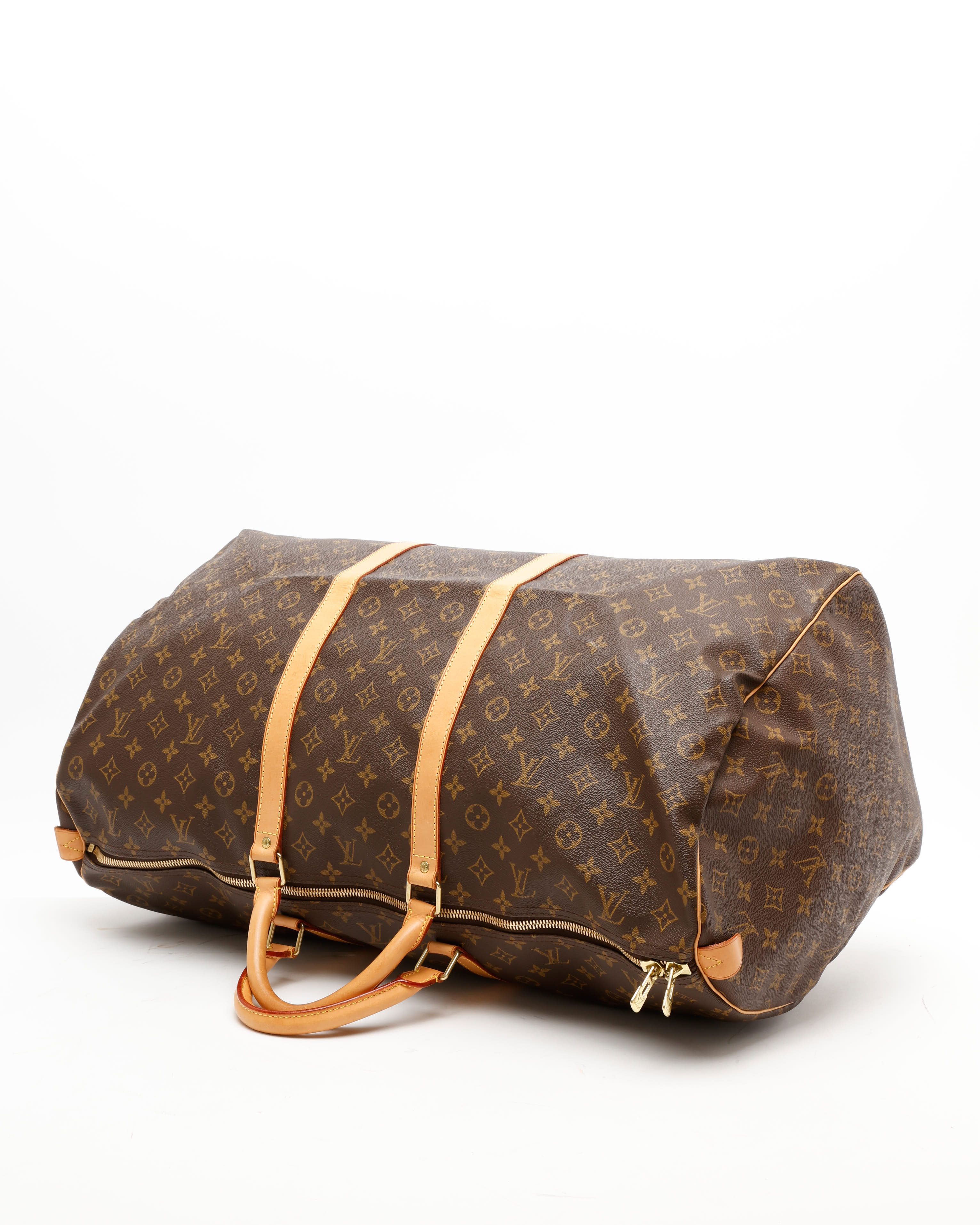 Pre-owned Louis Vuitton Monogram Keepall 60 Weekend Bag In Brown