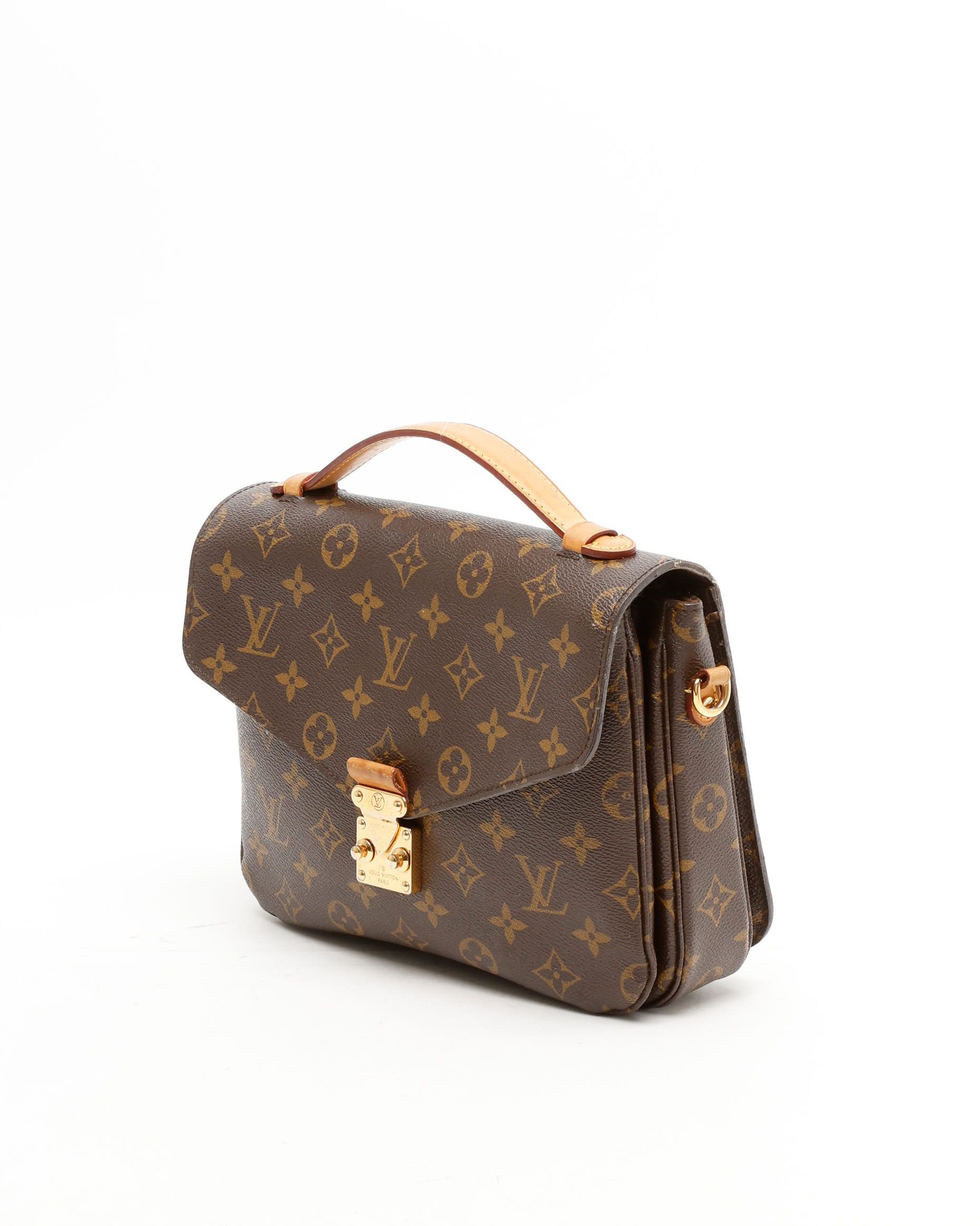 Pre-owned Louis Vuitton Monogram Pochette Metis Bag In Brown