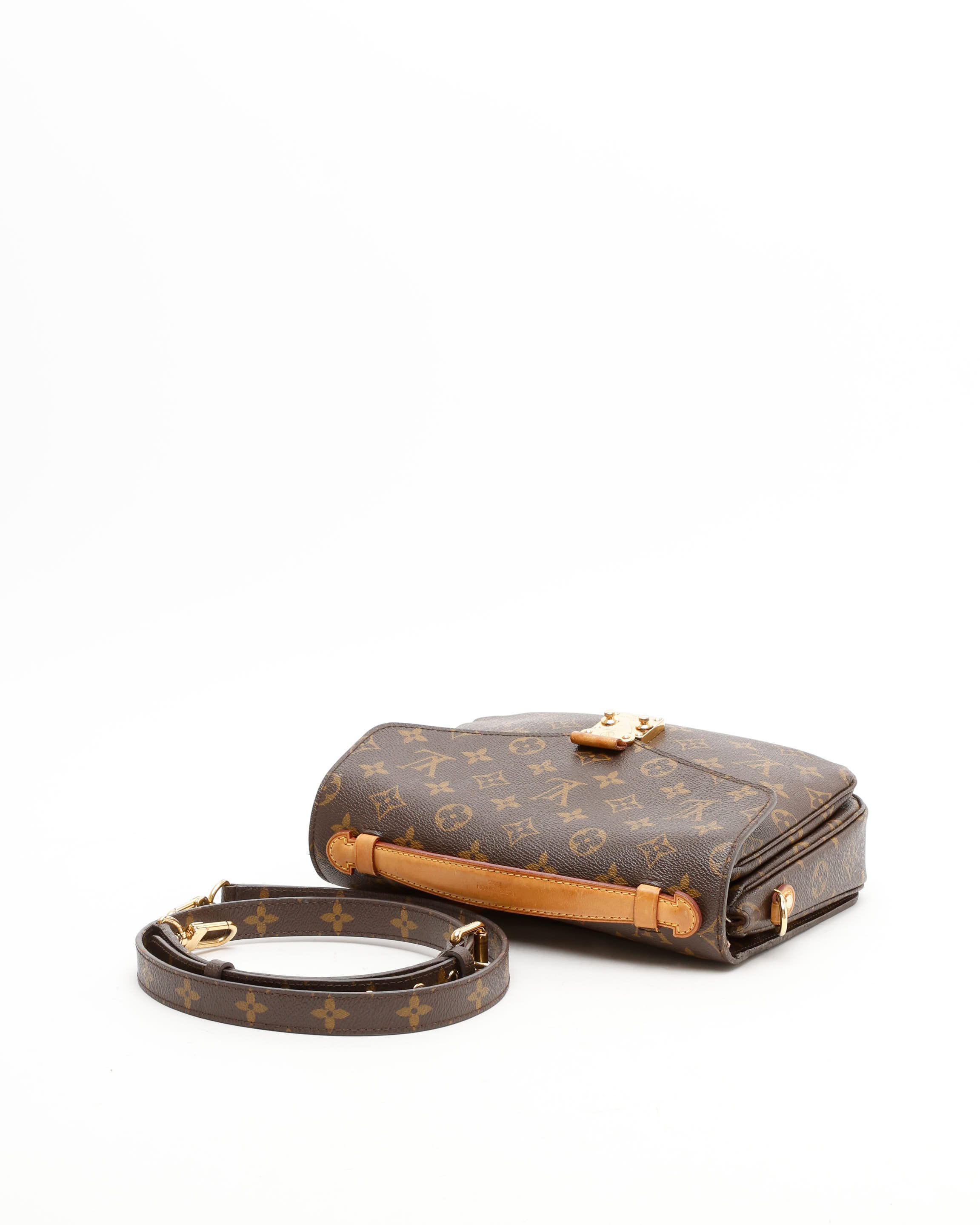 Pre-owned Louis Vuitton Monogram Pochette Metis Bag In Brown