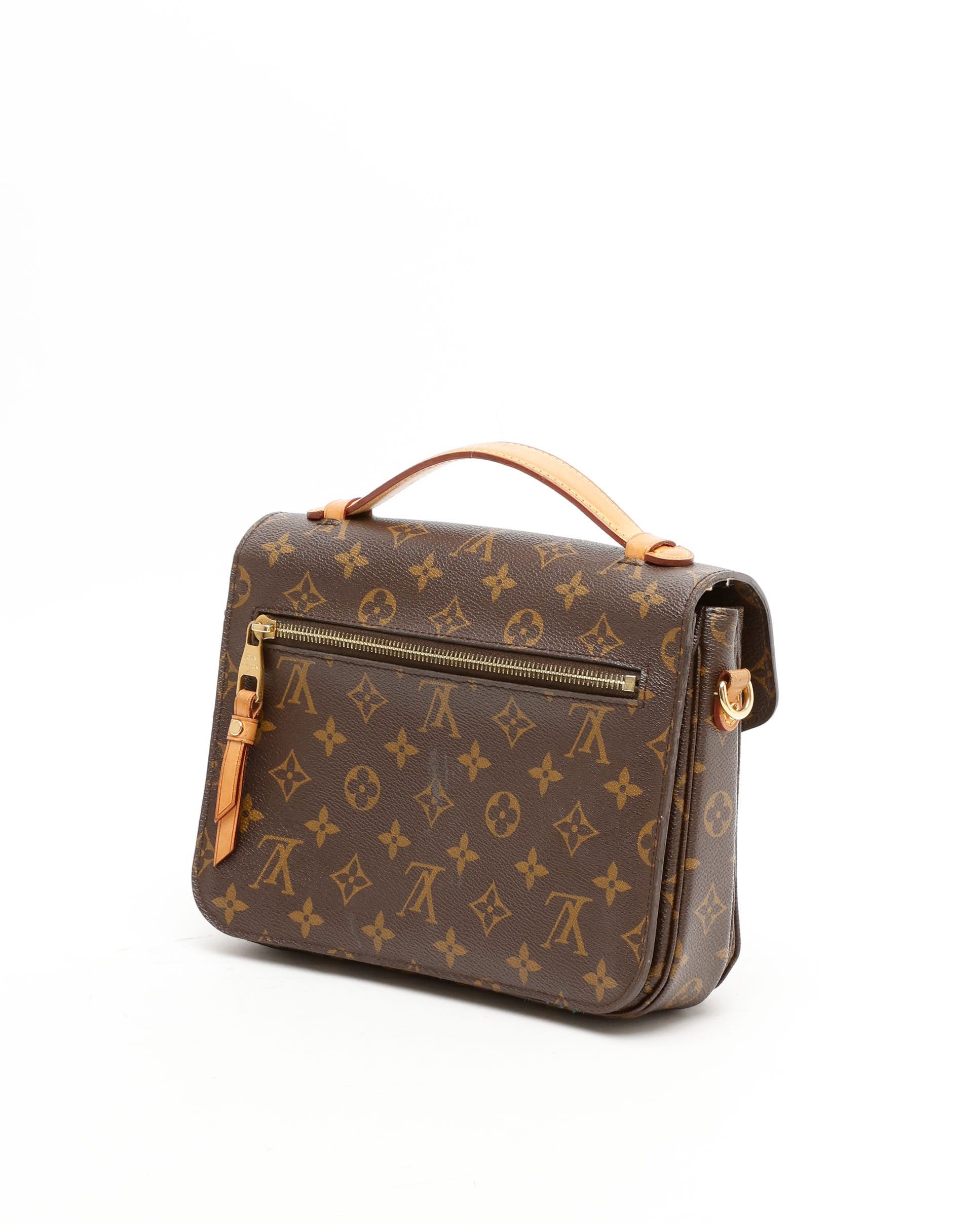 Pre-owned Louis Vuitton Monogram Pochette Metis Bag In Brown