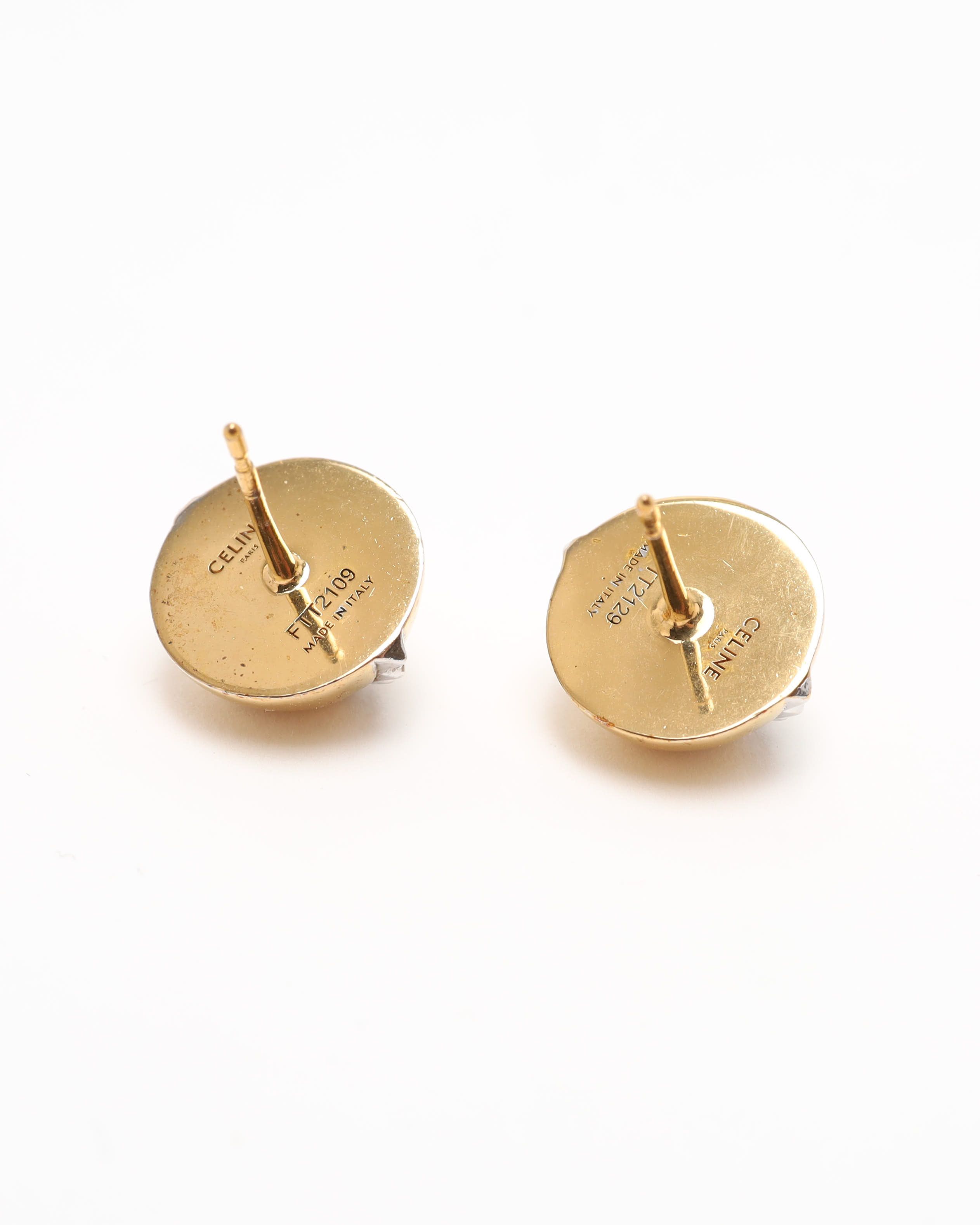 Celine Céline Ball Earrings In Gold