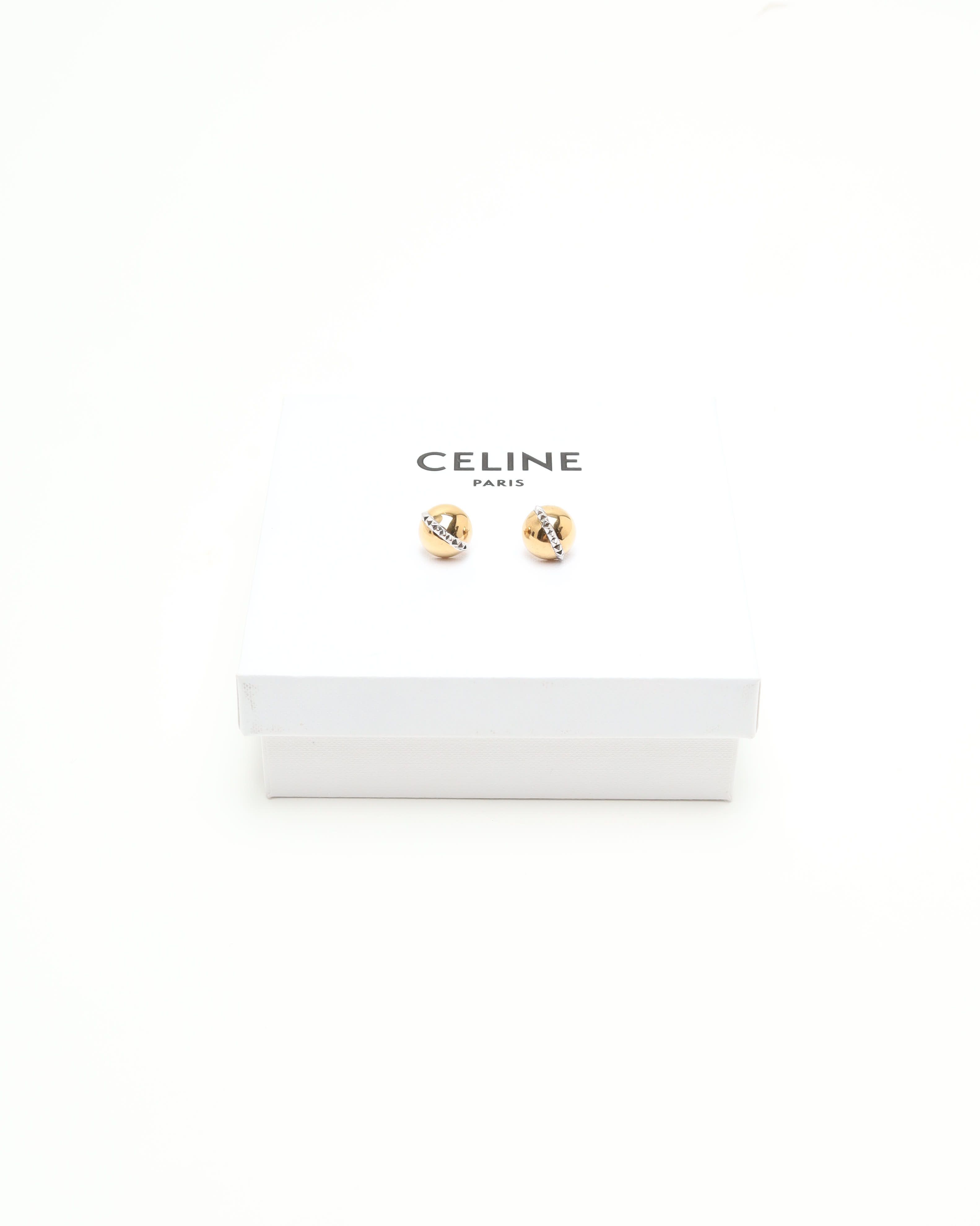Celine Céline Ball Earrings In Gold