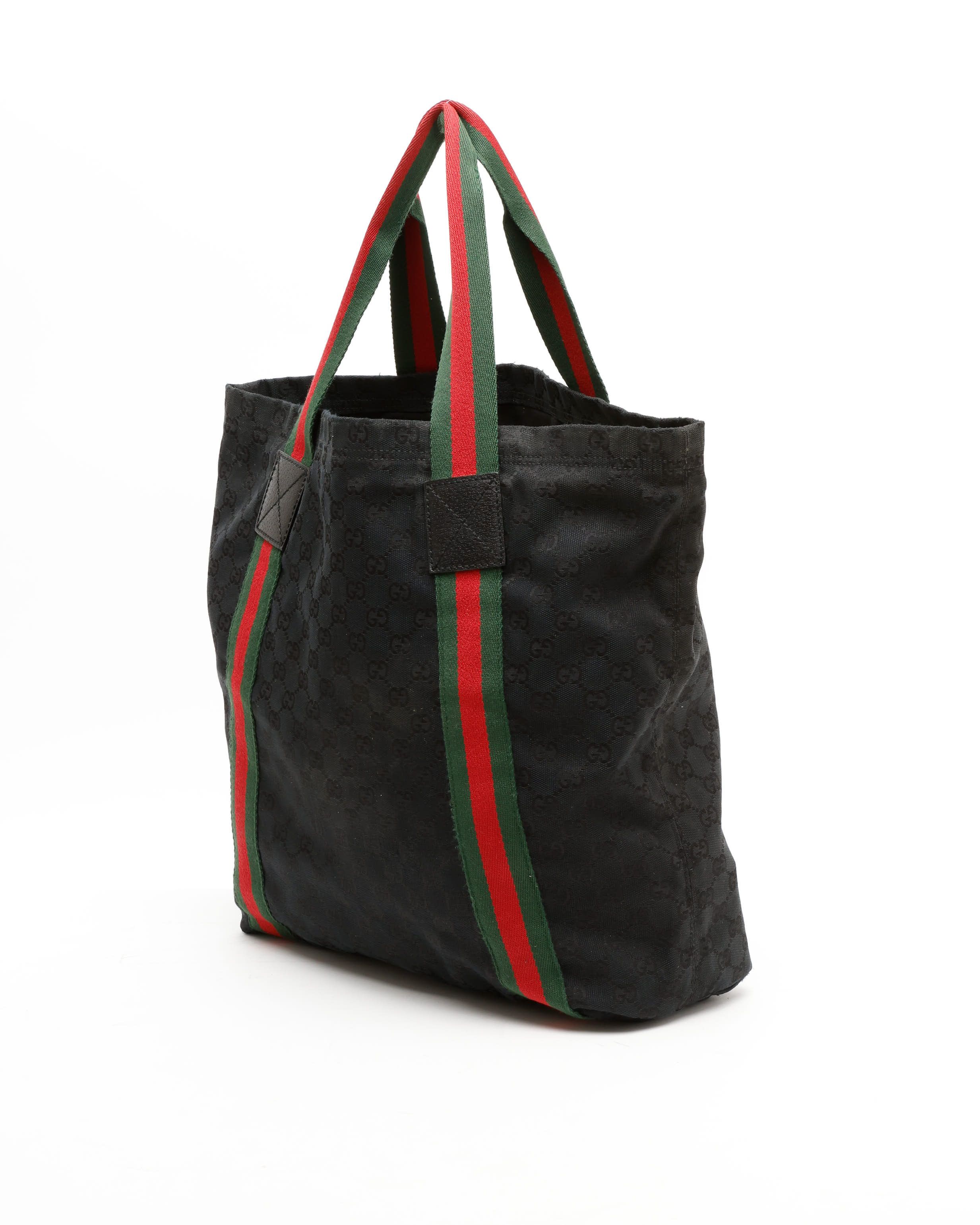 Gucci Gg Sherry Line Tote Bag In Black